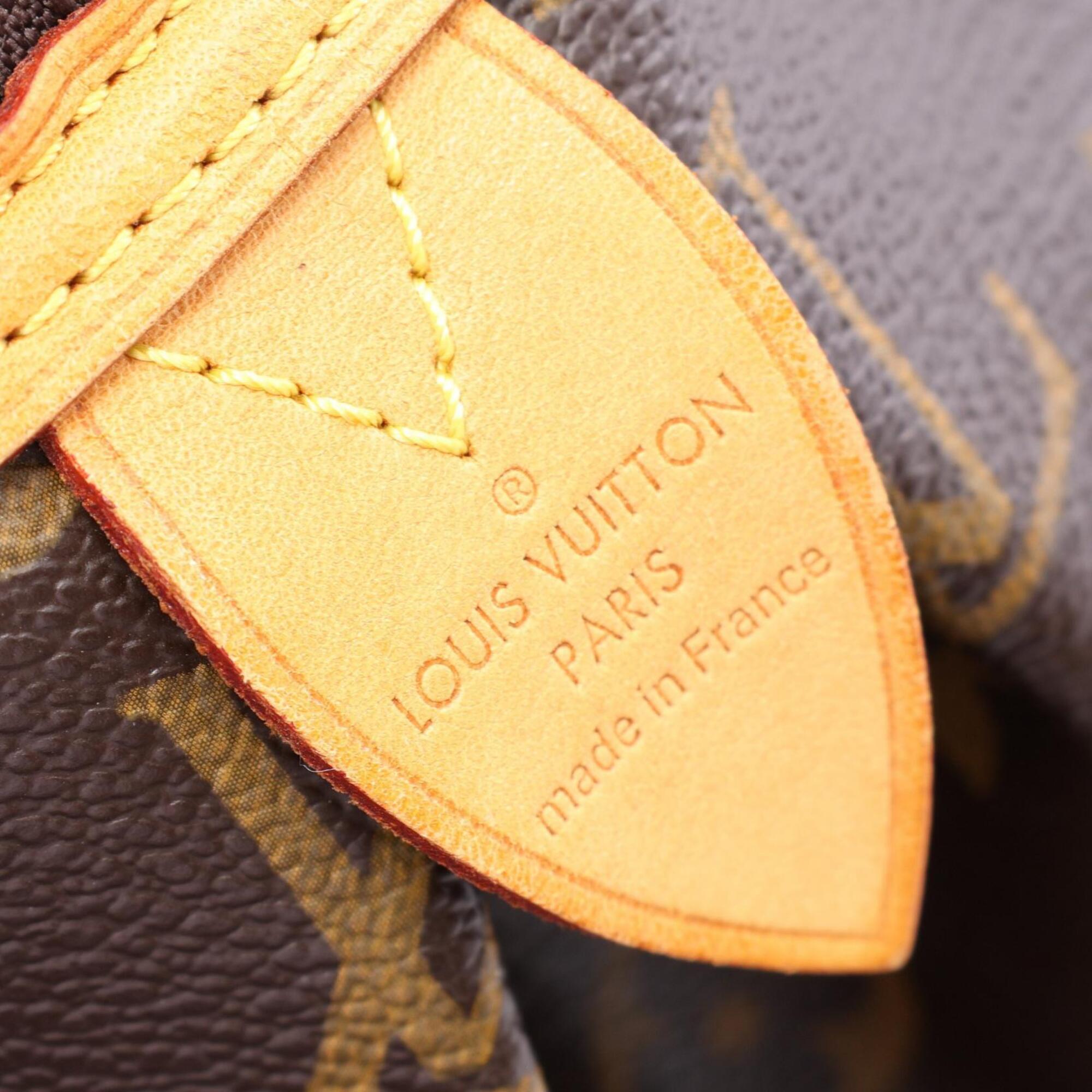 Louis Vuitton Brown Coated Canvas Leather Handbag Shoulder Bag (Pre-Owned)