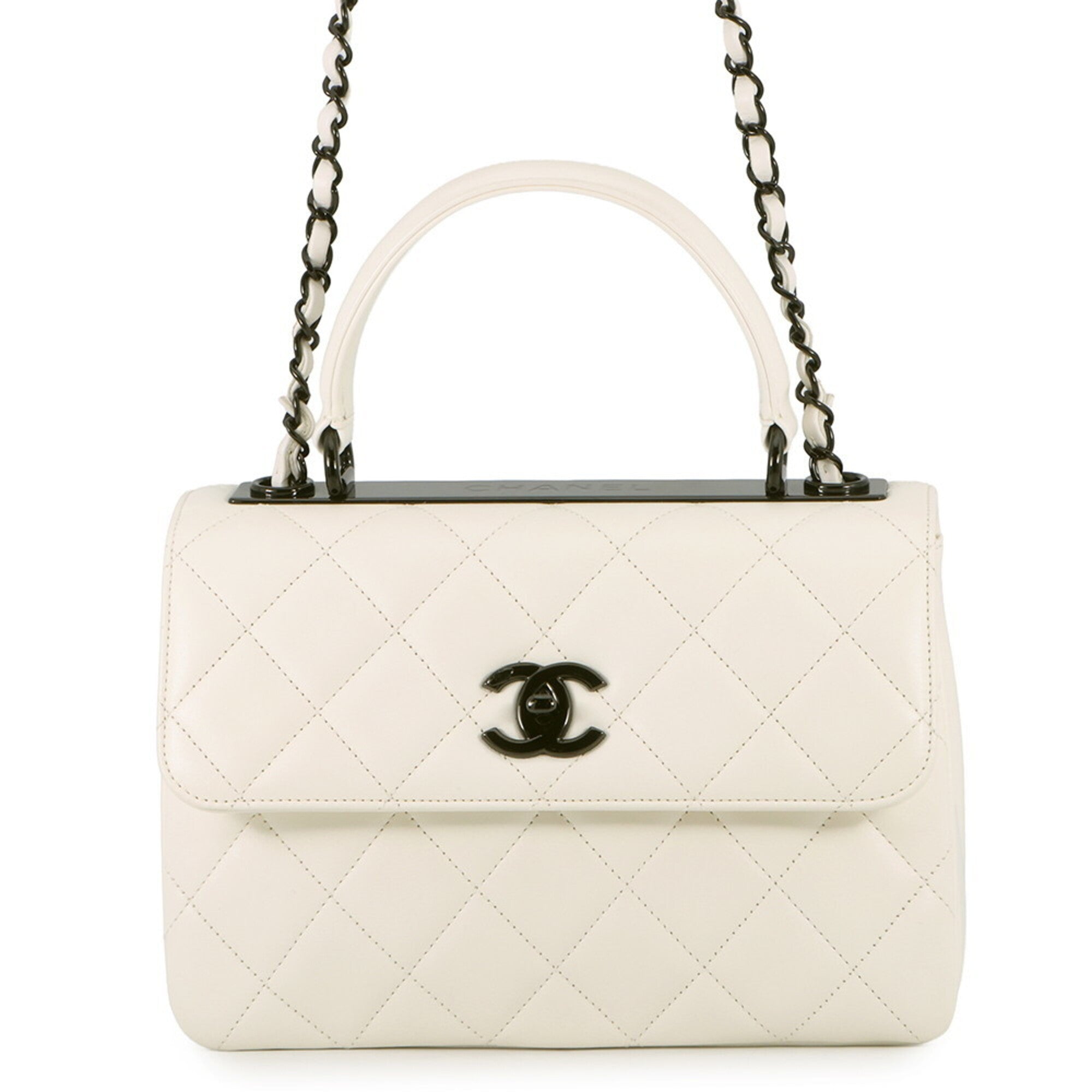 Chanel White Leather Handbag (Pre-Owned)
