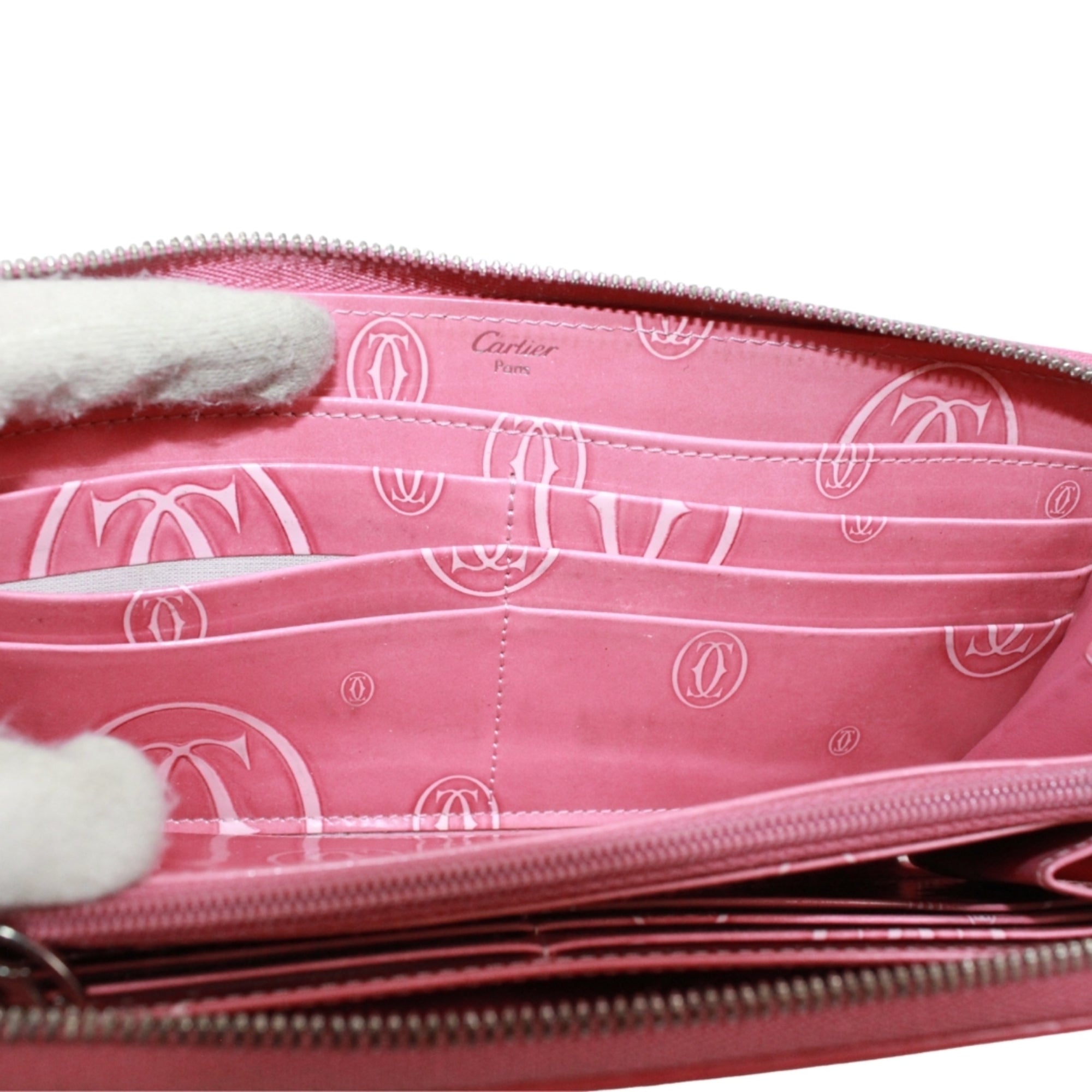 Cartier Pink Leather Long Wallet (Bi-Fold) (Pre-Owned)