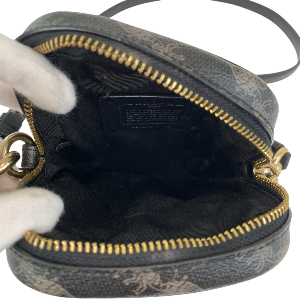Coach Black Gray Pvc Leather Pochette Shoulder Bag (Pre-Owned)