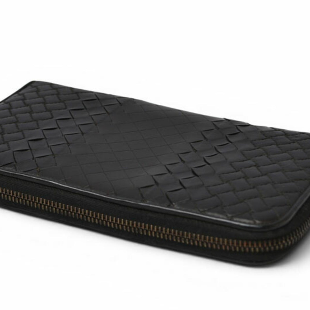 Bottega Veneta Black Leather Long Wallet (Bi-Fold) (Pre-Owned)