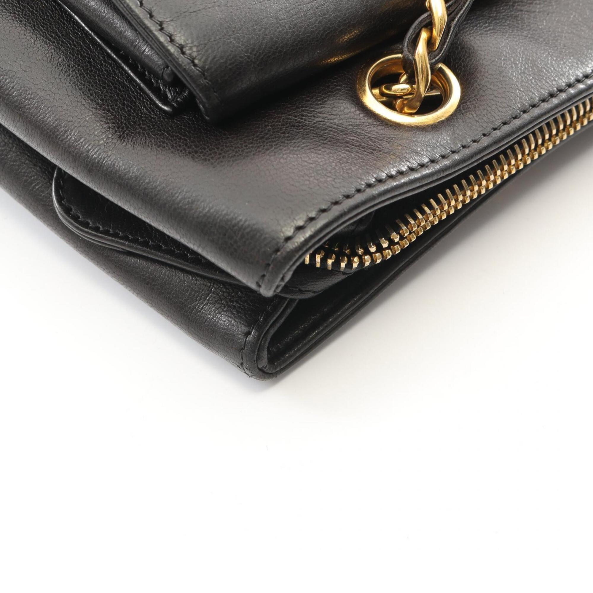 Chanel Black Leather Handbag Tote Bag (Pre-Owned)