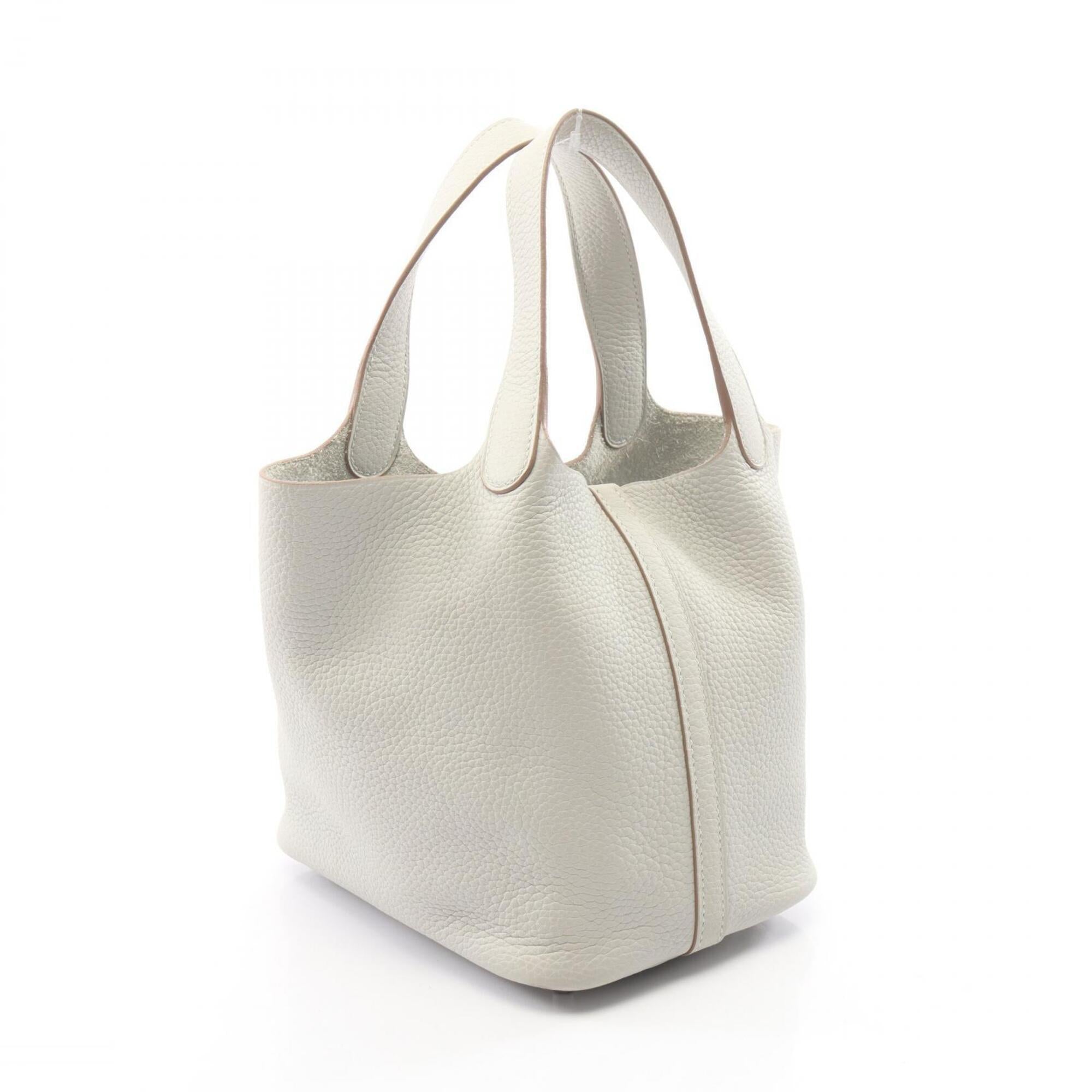 Hermes Gray Taurillon Clemence Leather Handbag (Pre-Owned)