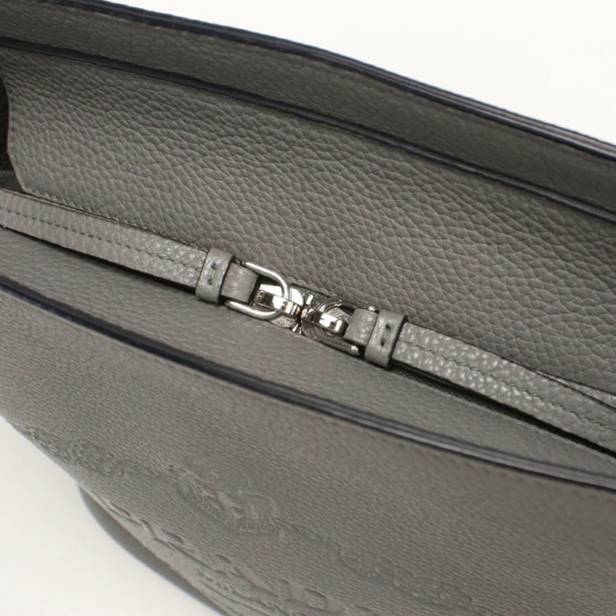 Prada Gray Leather Shoulder Bag (Pre-Owned)