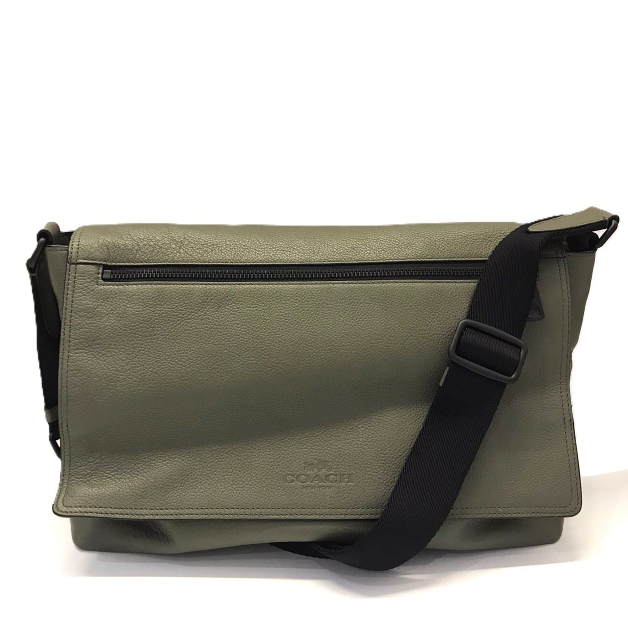 Coach Green Khaki Leather Shoulder Bag (Pre-Owned)