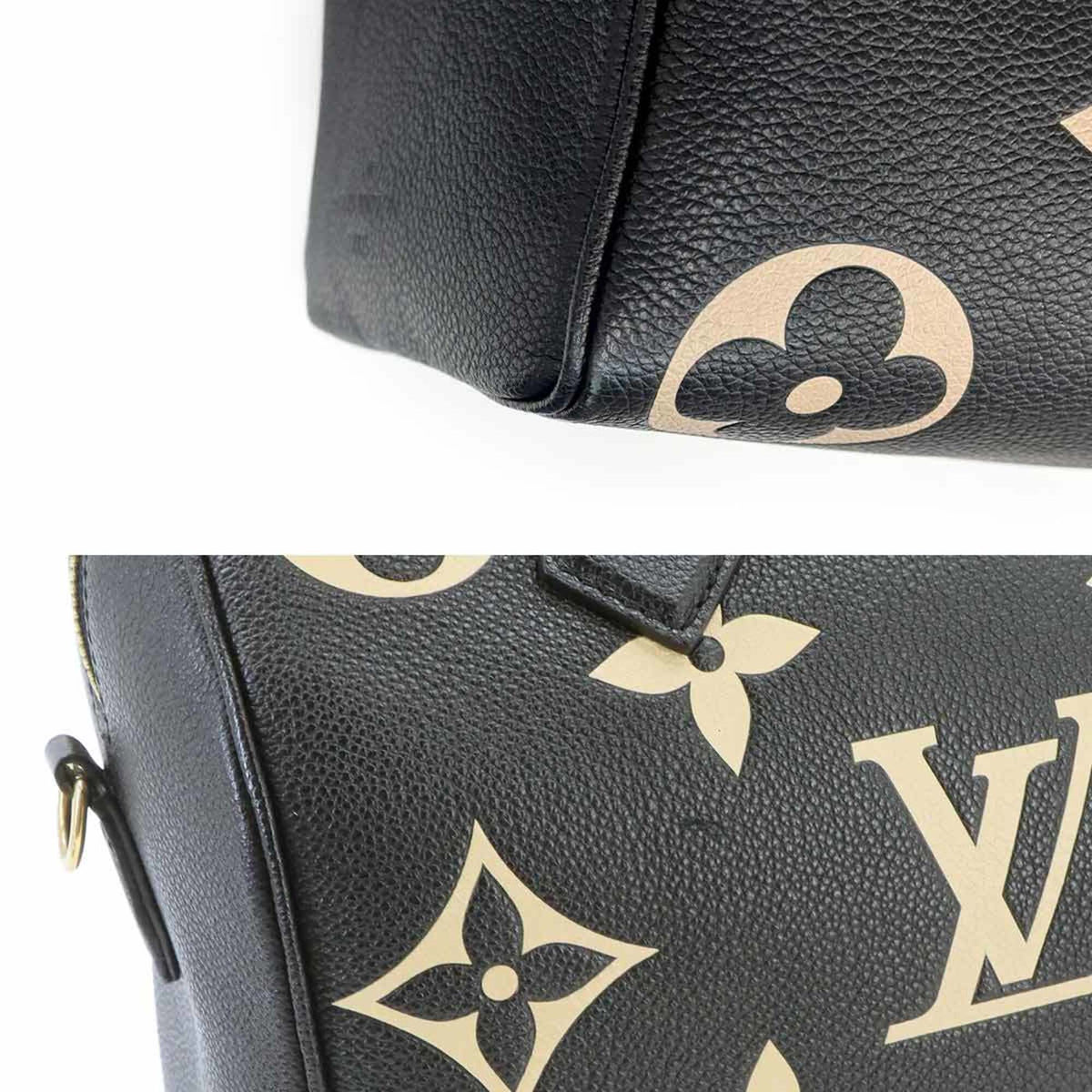 Louis Vuitton Beige Bicolor Black Monogram Monogram Empreinte Handbag (Pre-Owned)