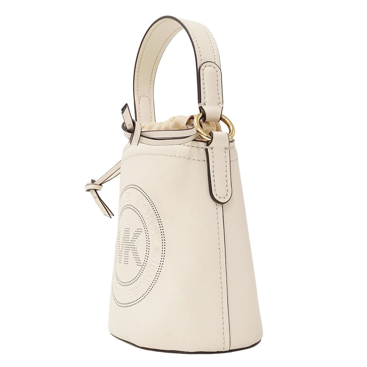 Michael Kors Beige Ivory Leather Canvas Handbag Shoulder Bag (Pre-Owned)