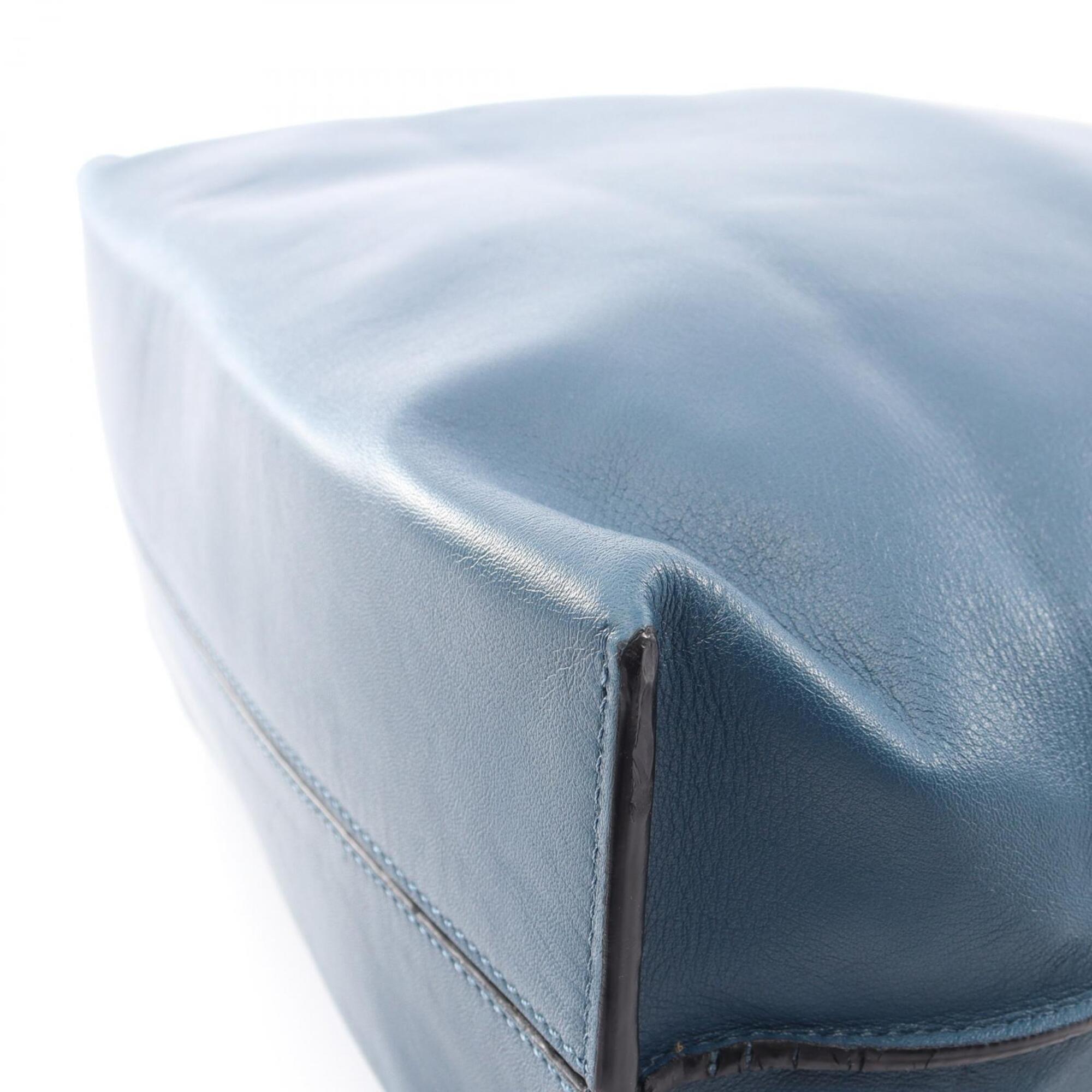 Loewe Blue Leather Handbag Tote Bag (Pre-Owned)
