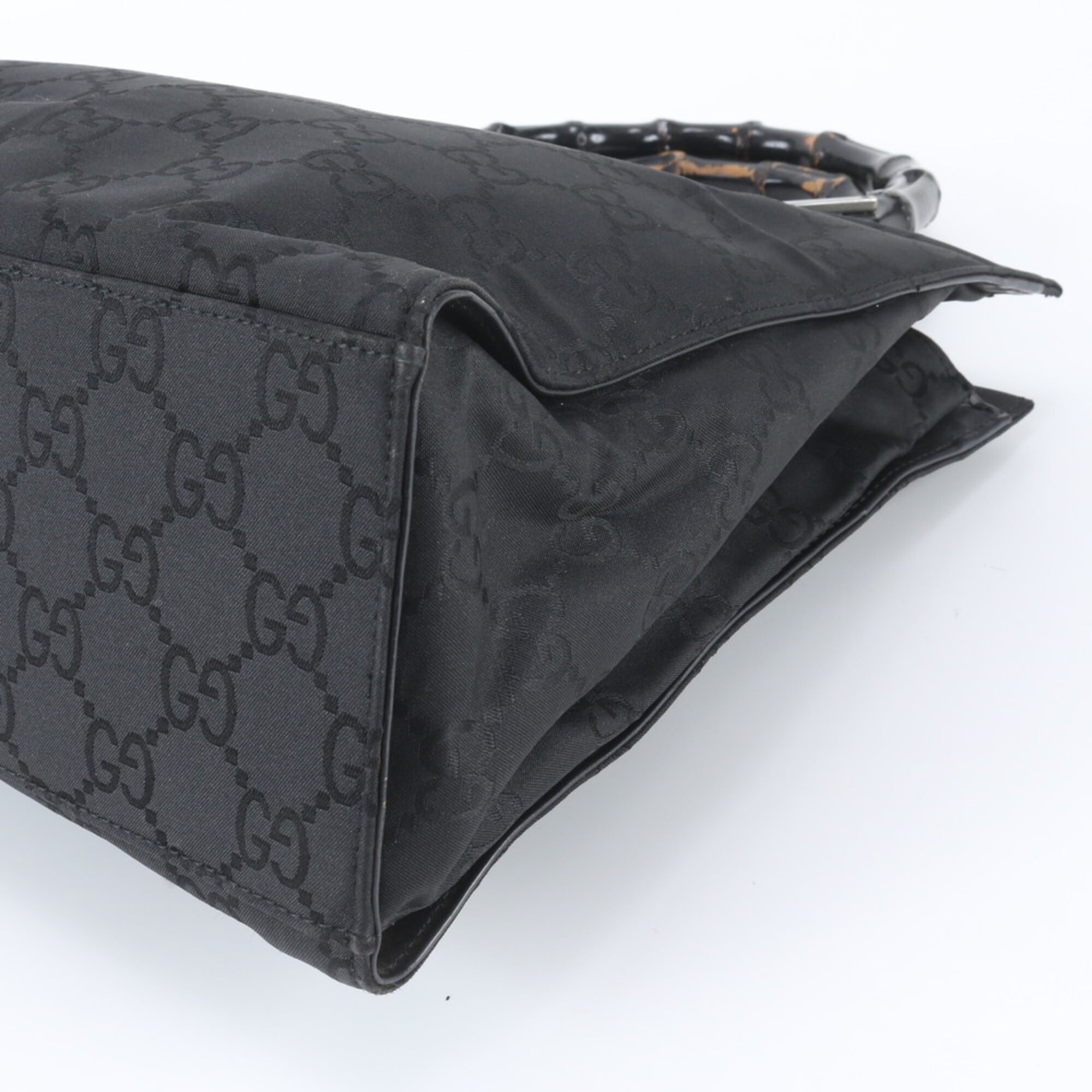 Gucci Bamboo Black Handbag Tote Bag (Pre-Owned)