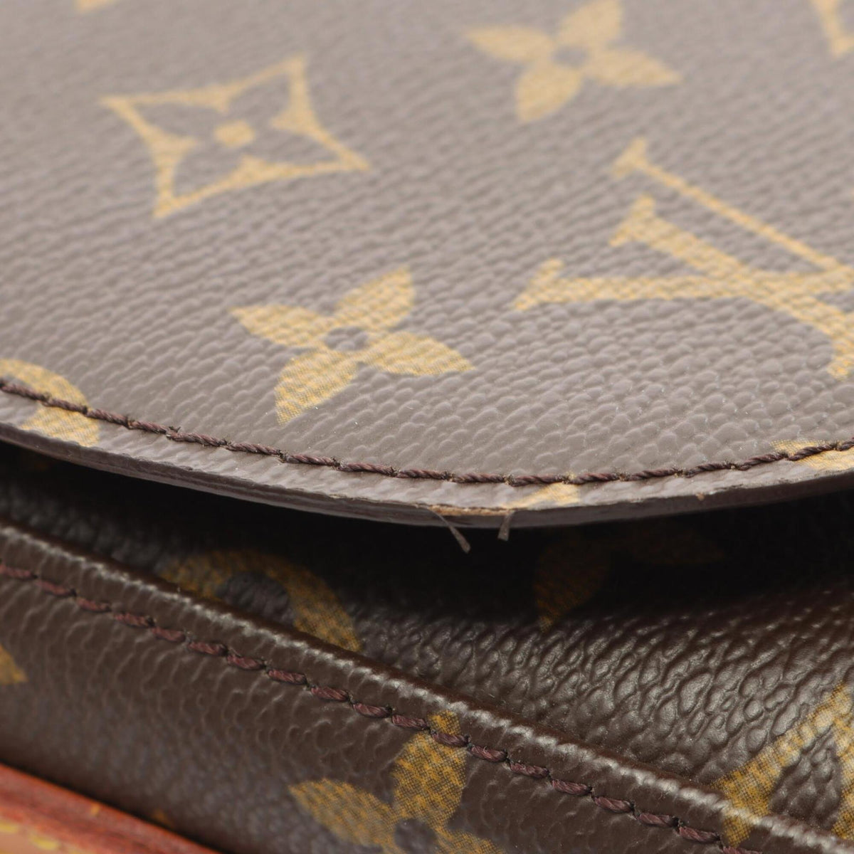 Louis Vuitton Brown Monogram Coated Canvas Leather Handbag Shoulder Bag (Pre-Owned)