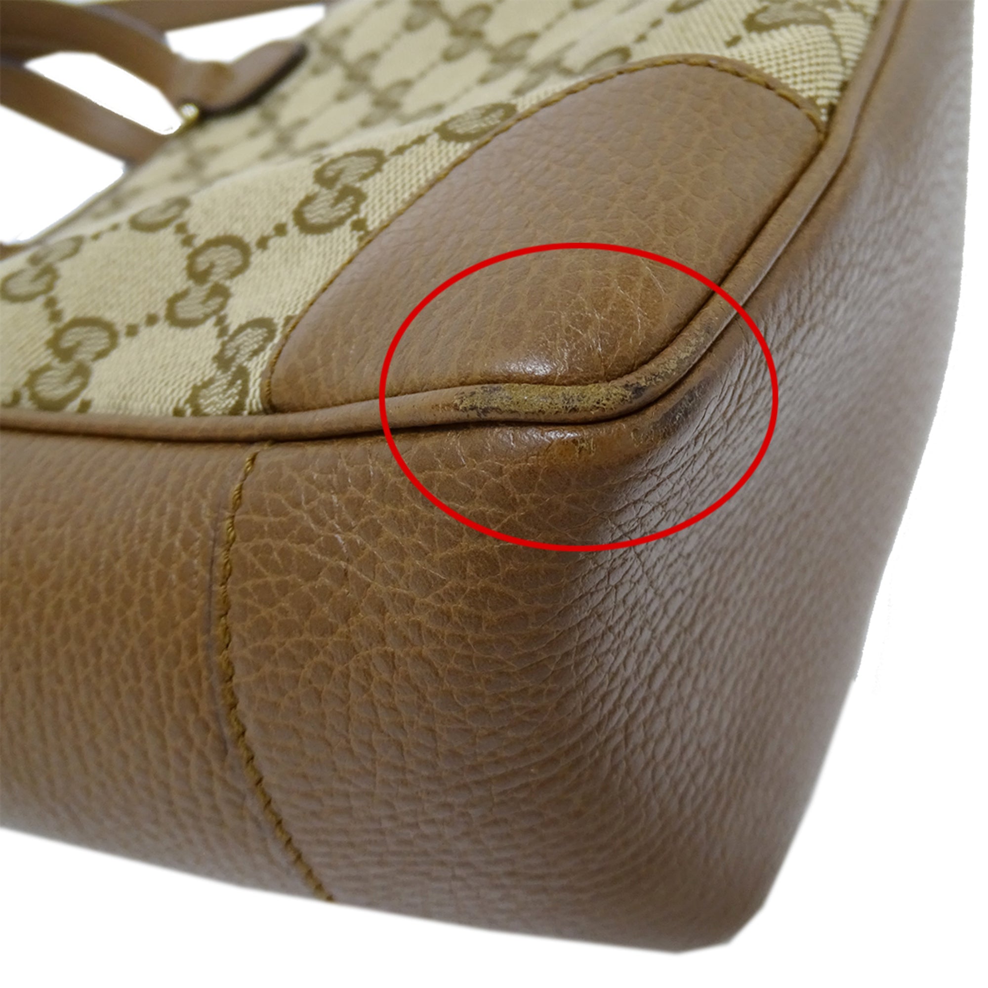 Gucci Beige Brown Gg Canvas Handbag Shoulder Bag (Pre-Owned)