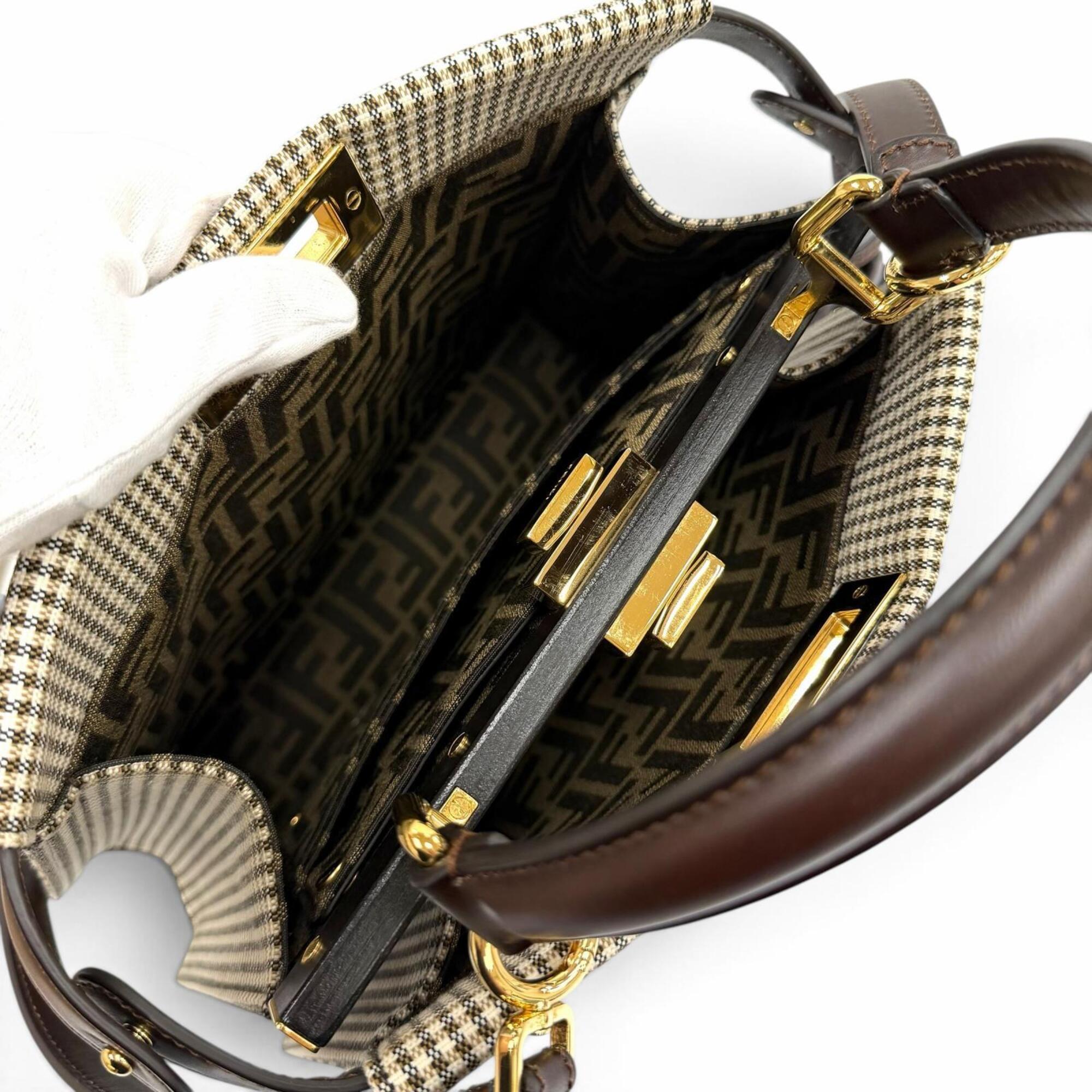 Fendi Brown Canvas Leather Handbag (Pre-Owned)