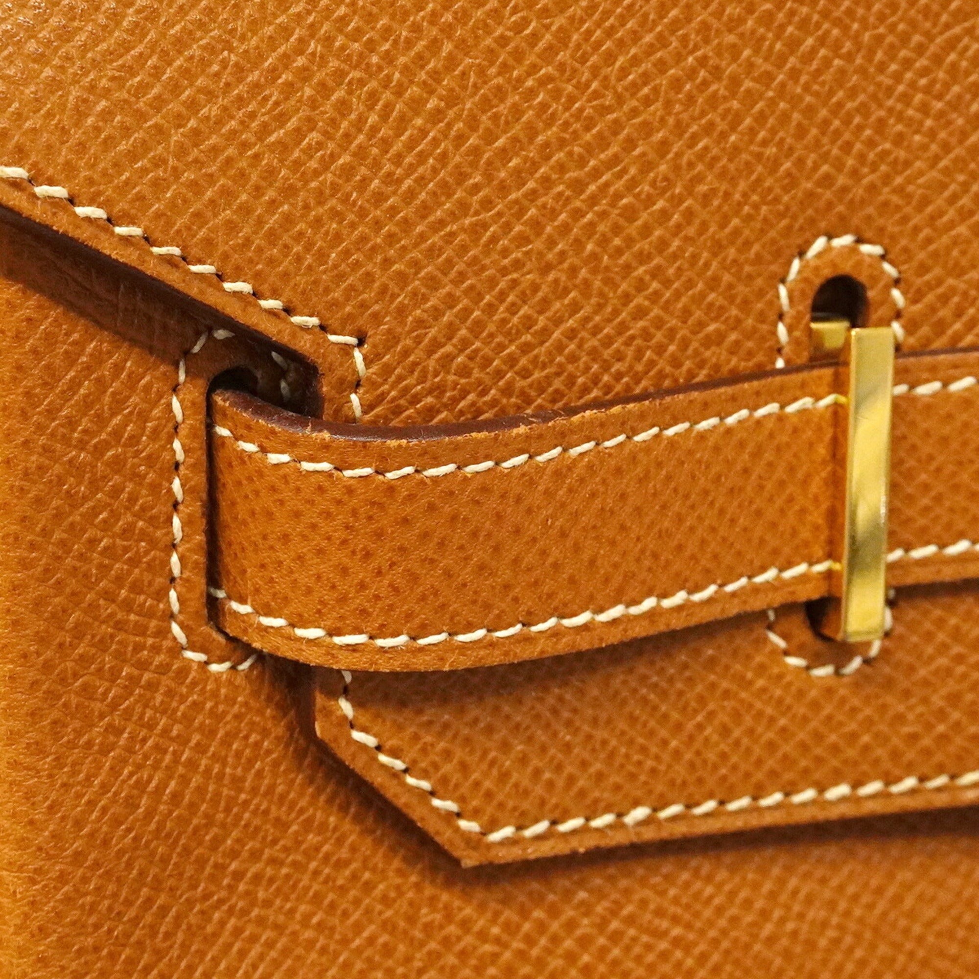 Hermes Gold Leather Handbag (Pre-Owned)