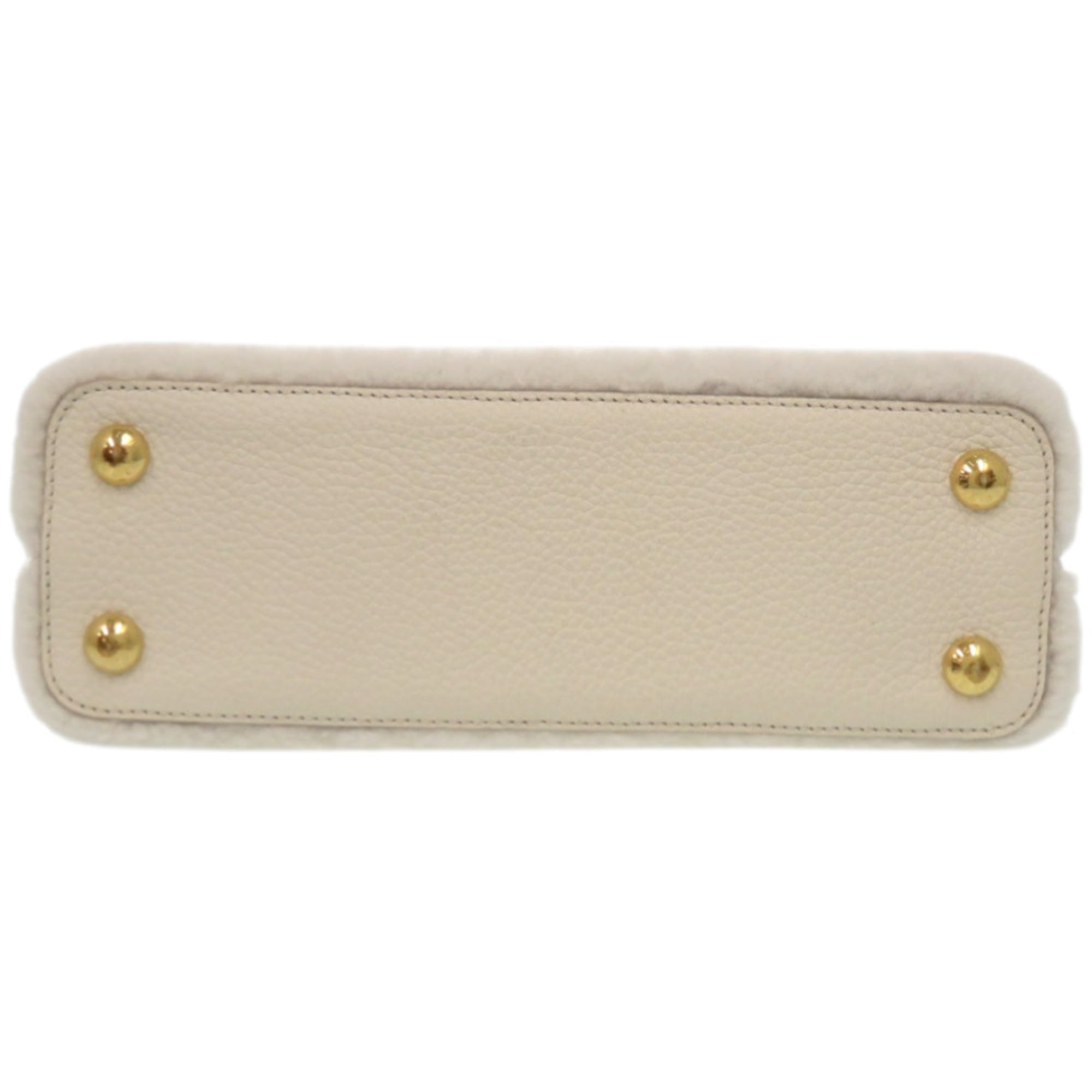 Louis Vuitton Brown White Fur Leather Handbag (Pre-Owned)