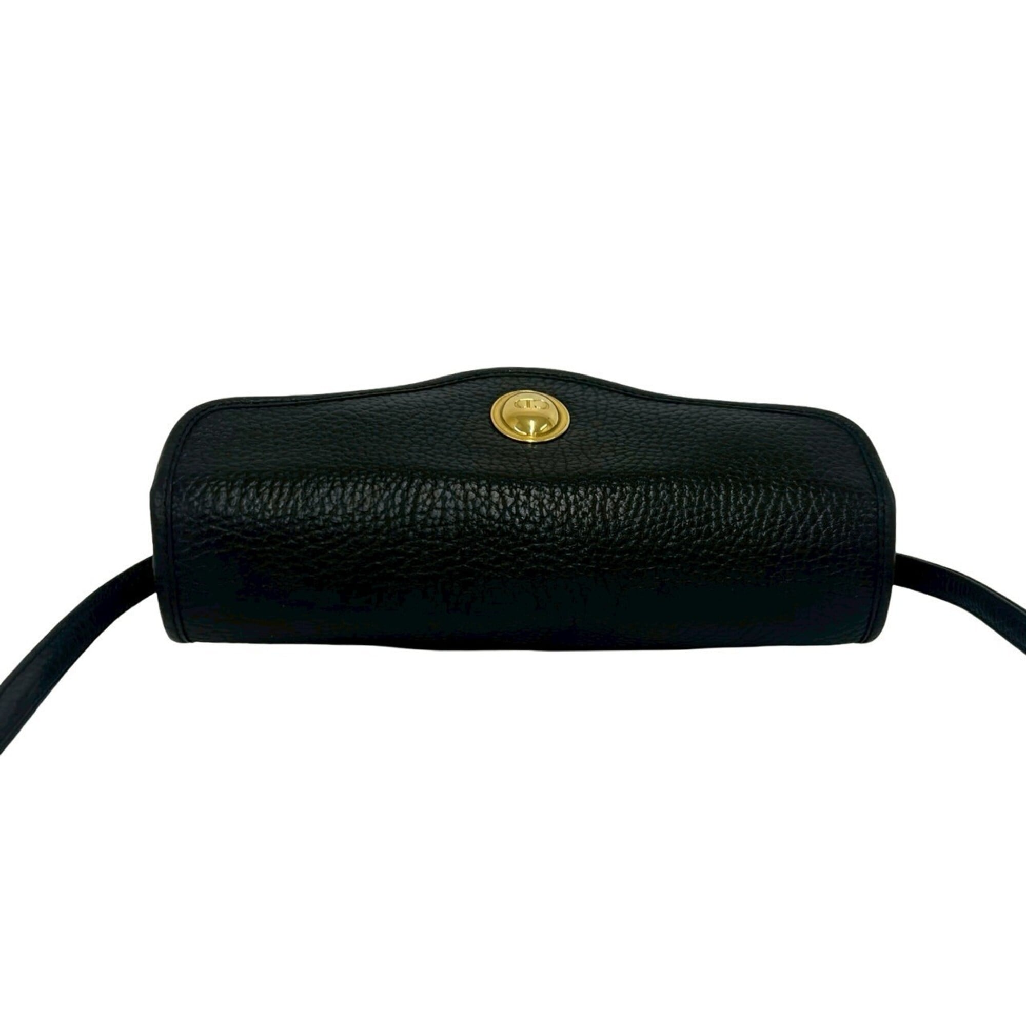 Christian Dior Black Leather Pochette Shoulder Bag (Pre-Owned)
