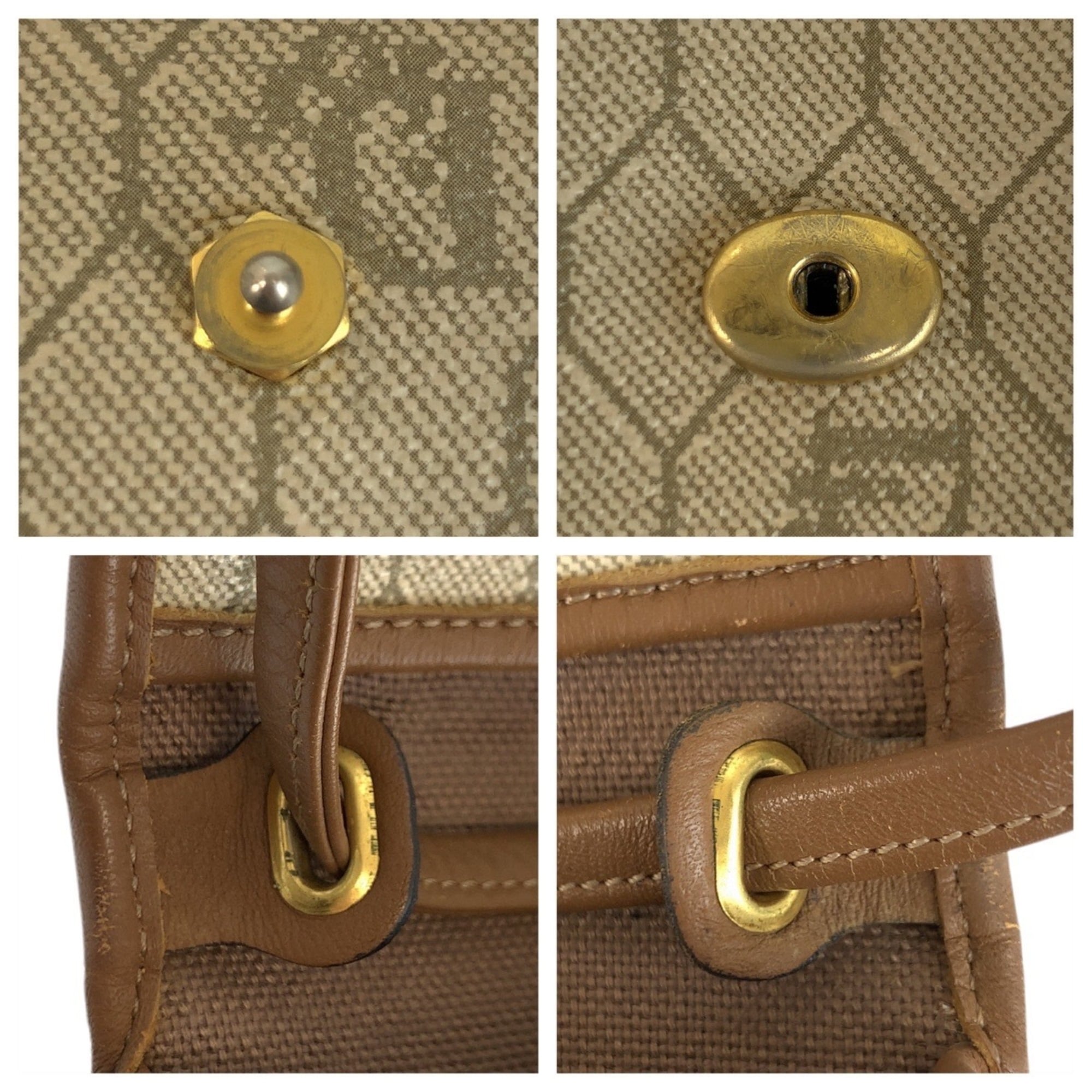 Christian Dior Beige Brown Pvc Leather Pochette Shoulder Bag (Pre-Owned)