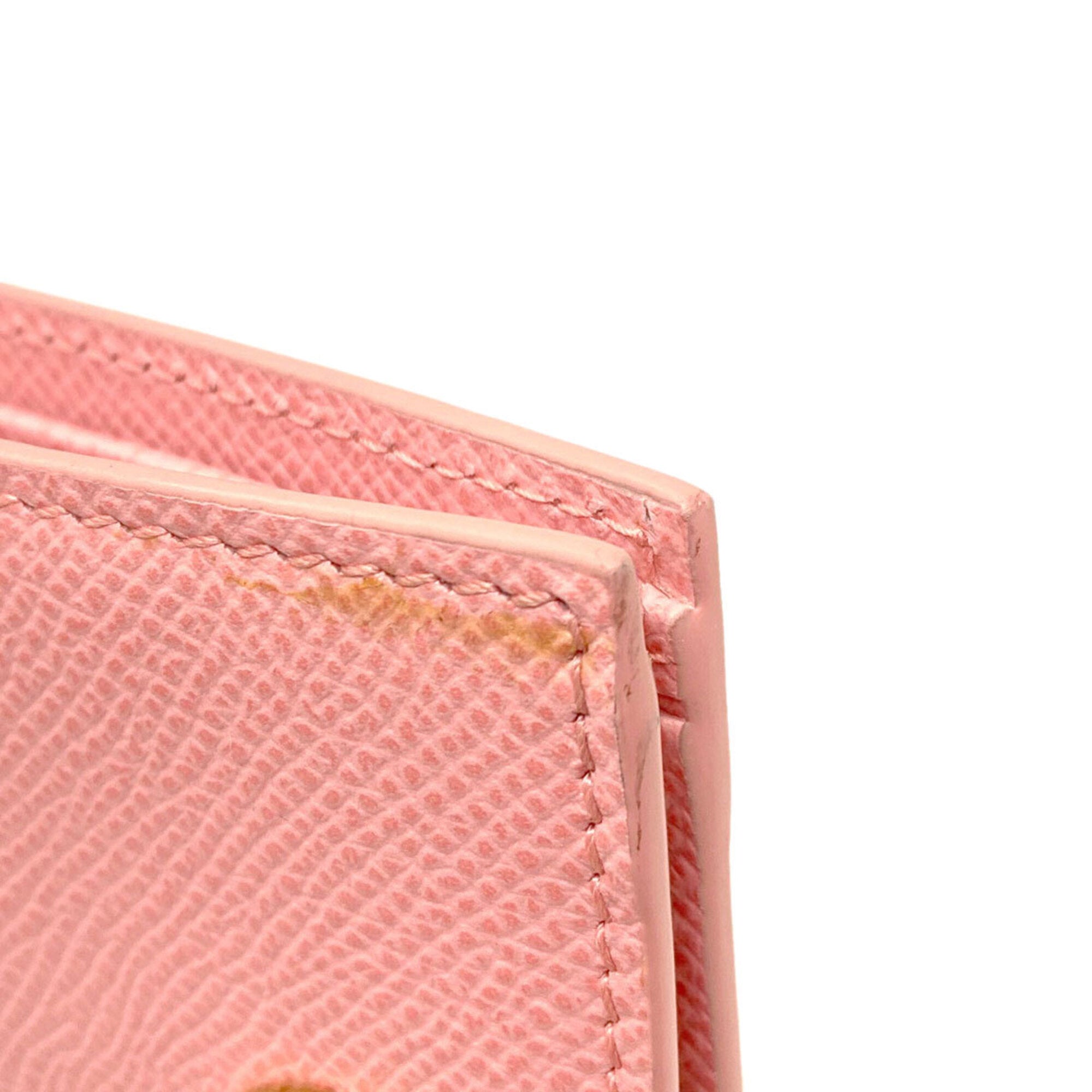 Salvatore Ferragamo Gancini Pink Leather Wallet (Bi-Fold) (Pre-Owned)
