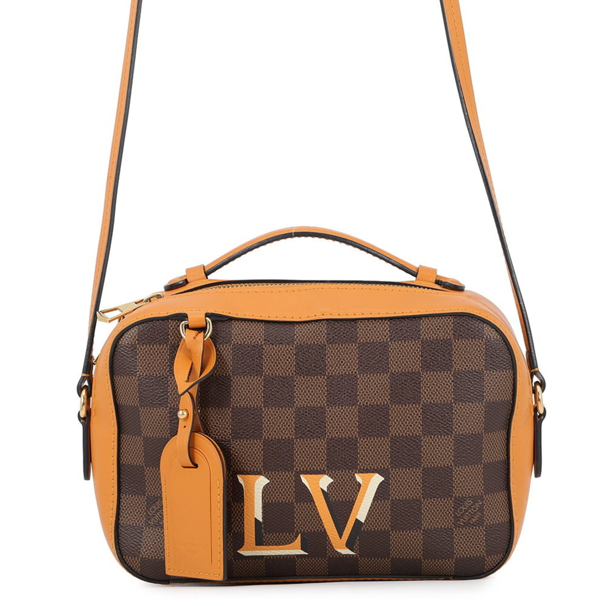 Louis Vuitton Brown Saffron Damier Canvas Handbag Pouch (Pre-Owned)