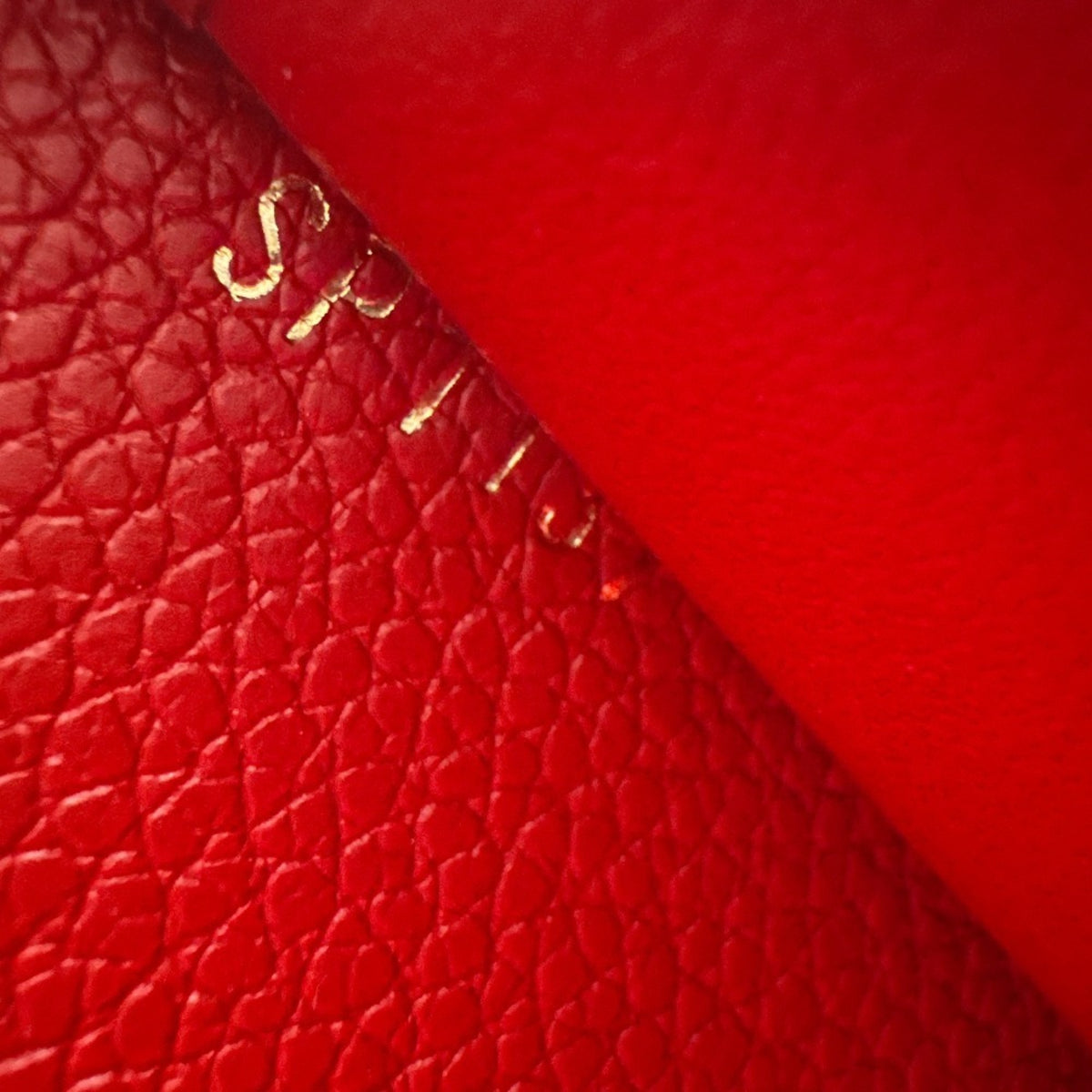 Louis Vuitton Empreinte Red Color Monogram Empreinte Leather Long Wallet (Bi-Fold) (Pre-Owned)
