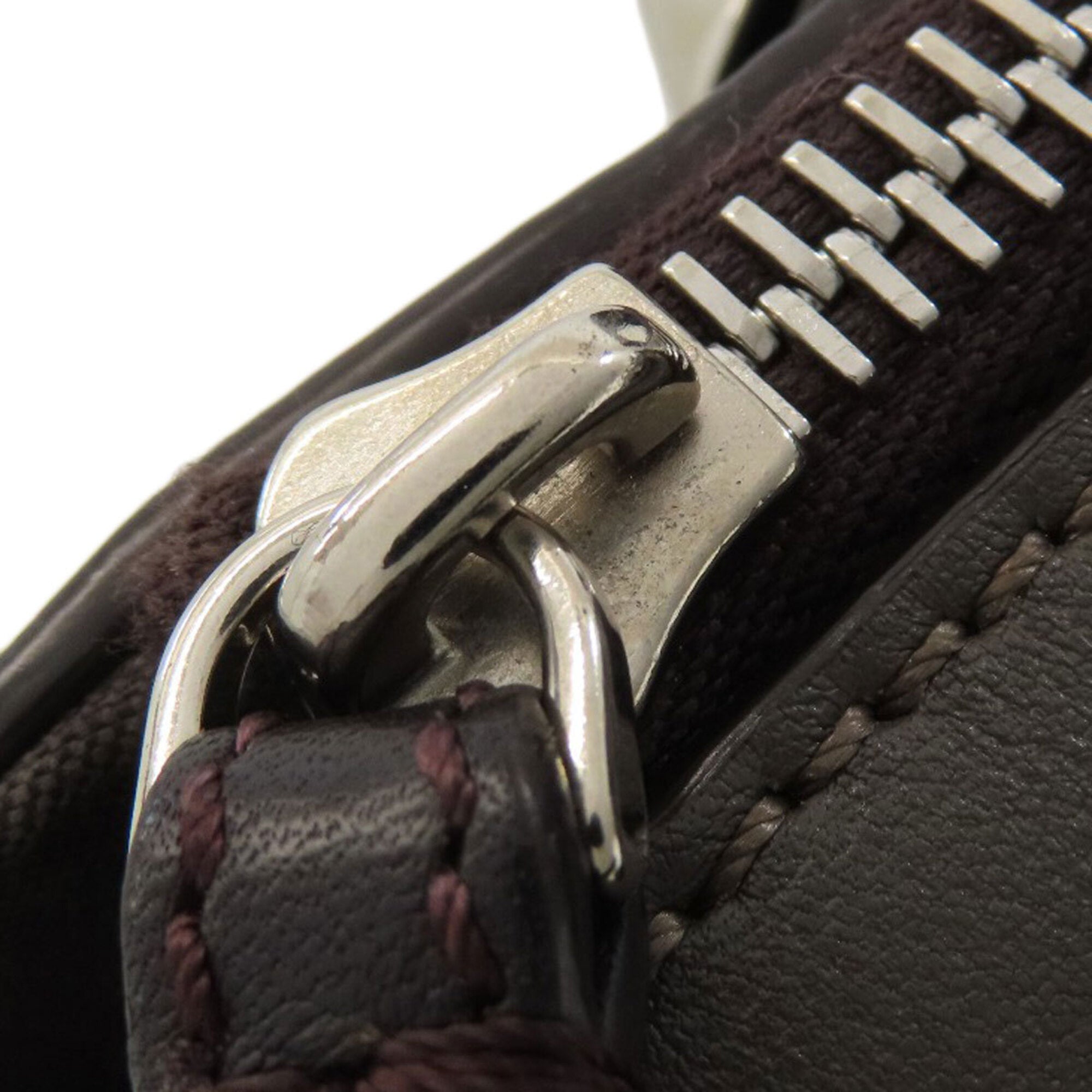 Fendi Gray Leather Handbag (Pre-Owned)