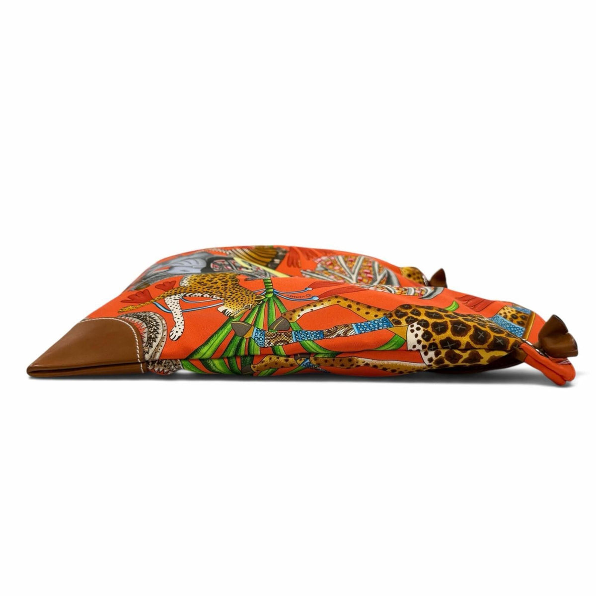 Hermes Fauve Orange Poppy Silk Shoulder Bag (Pre-Owned)