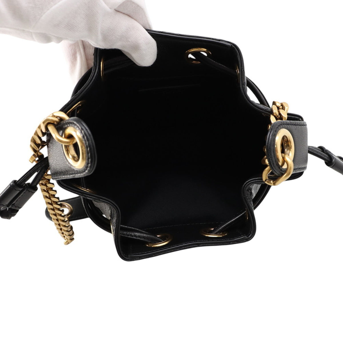 Saint Laurent Black Leather Handbag Shoulder Bag (Pre-Owned)