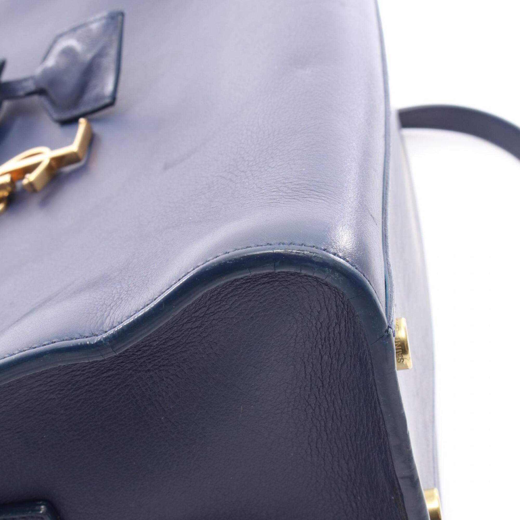 Saint Laurent Blue Leather Handbag (Pre-Owned)