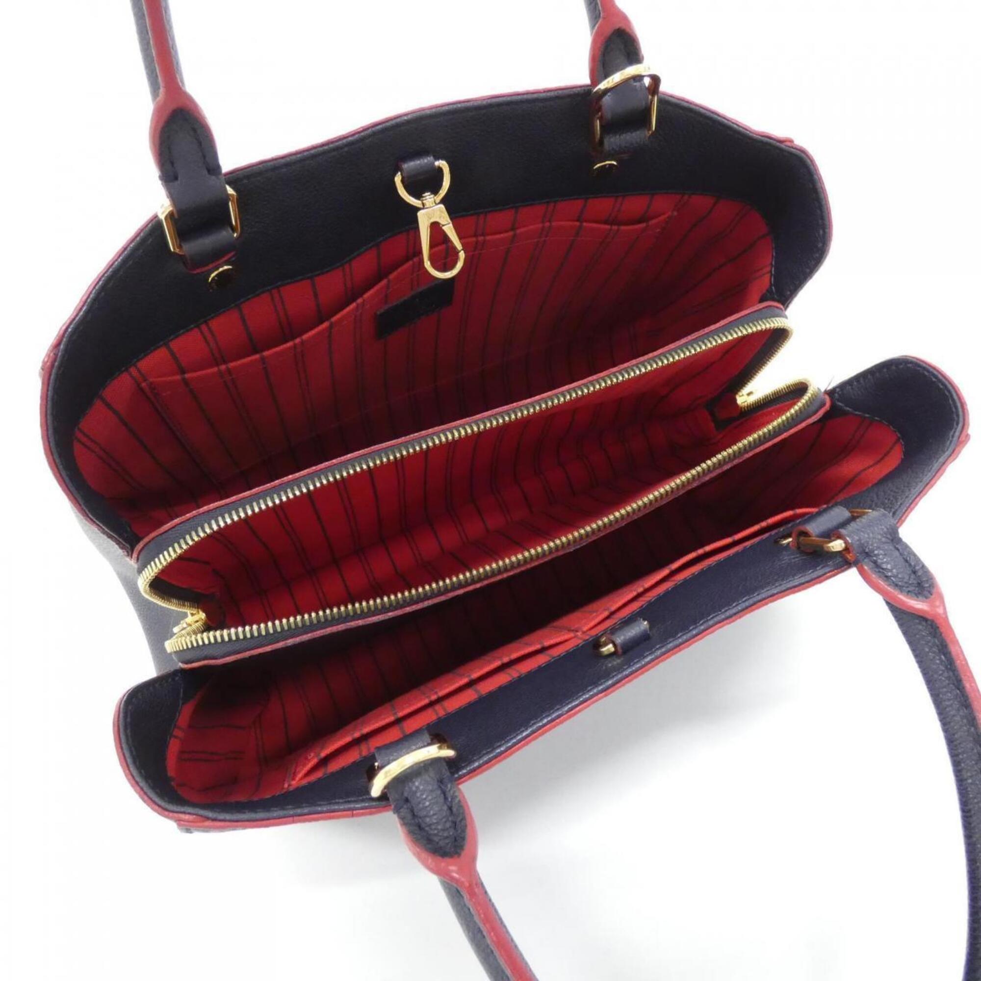 Louis Vuitton Marine Rouge Leather Handbag (Pre-Owned)