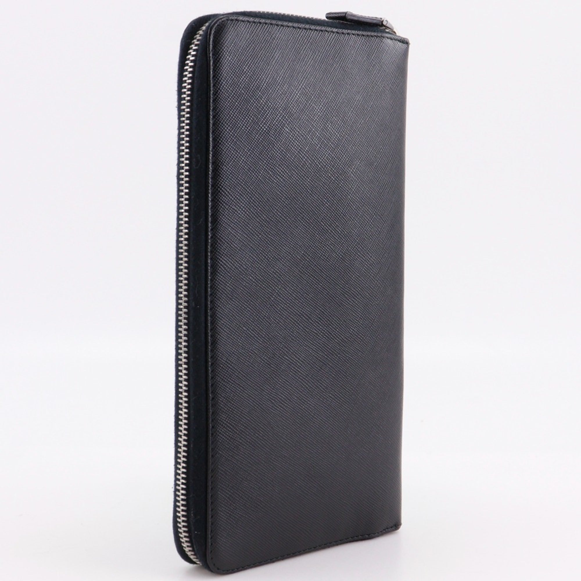 Prada Saffiano Black Saffiano Long Wallet (Bi-Fold) (Pre-Owned)