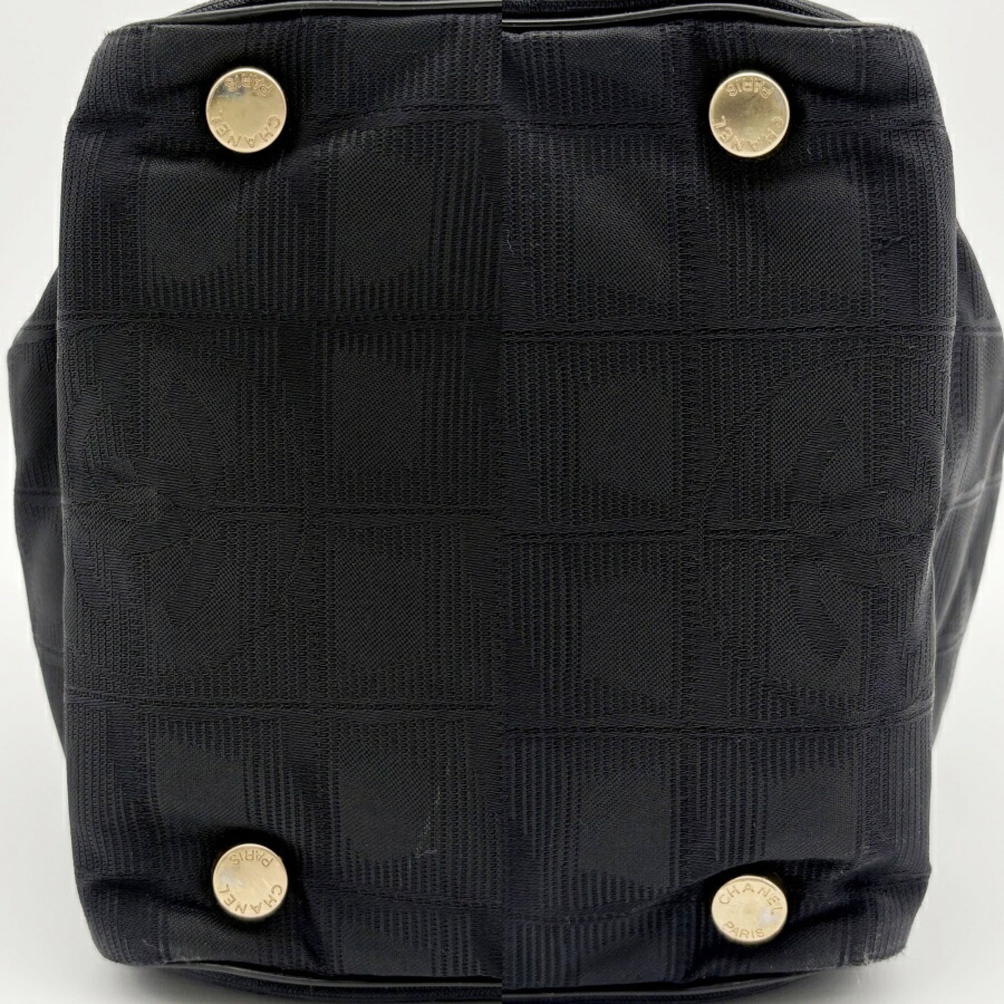Chanel Black Nylon Jacquard Leather Tote Bag (Pre-Owned)