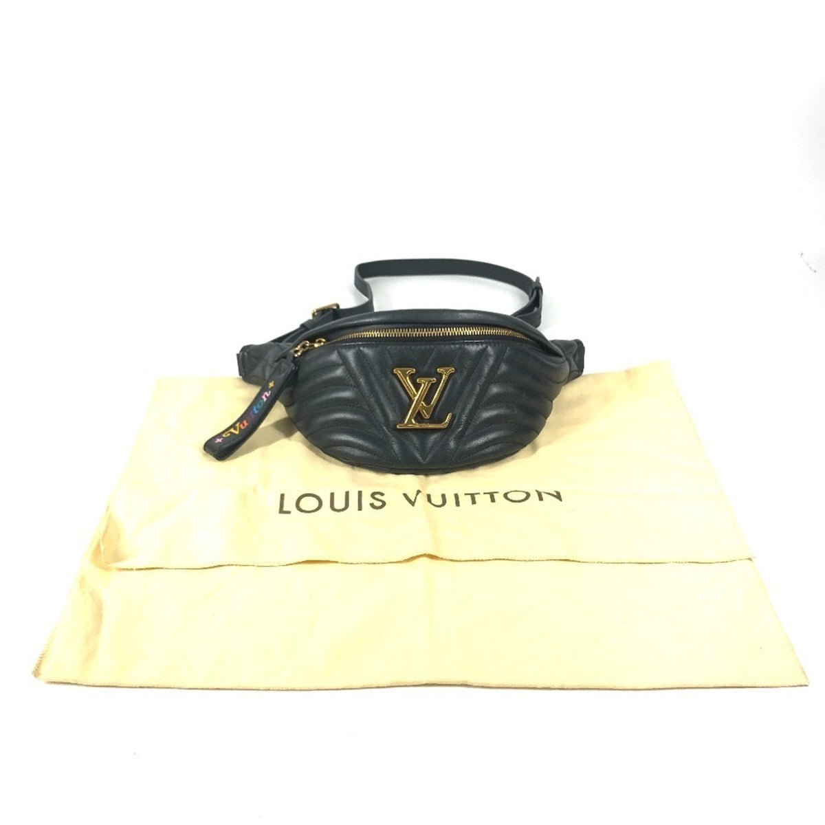 Louis Vuitton Black Leather Fanny Pack Sling Bag (Pre-Owned)