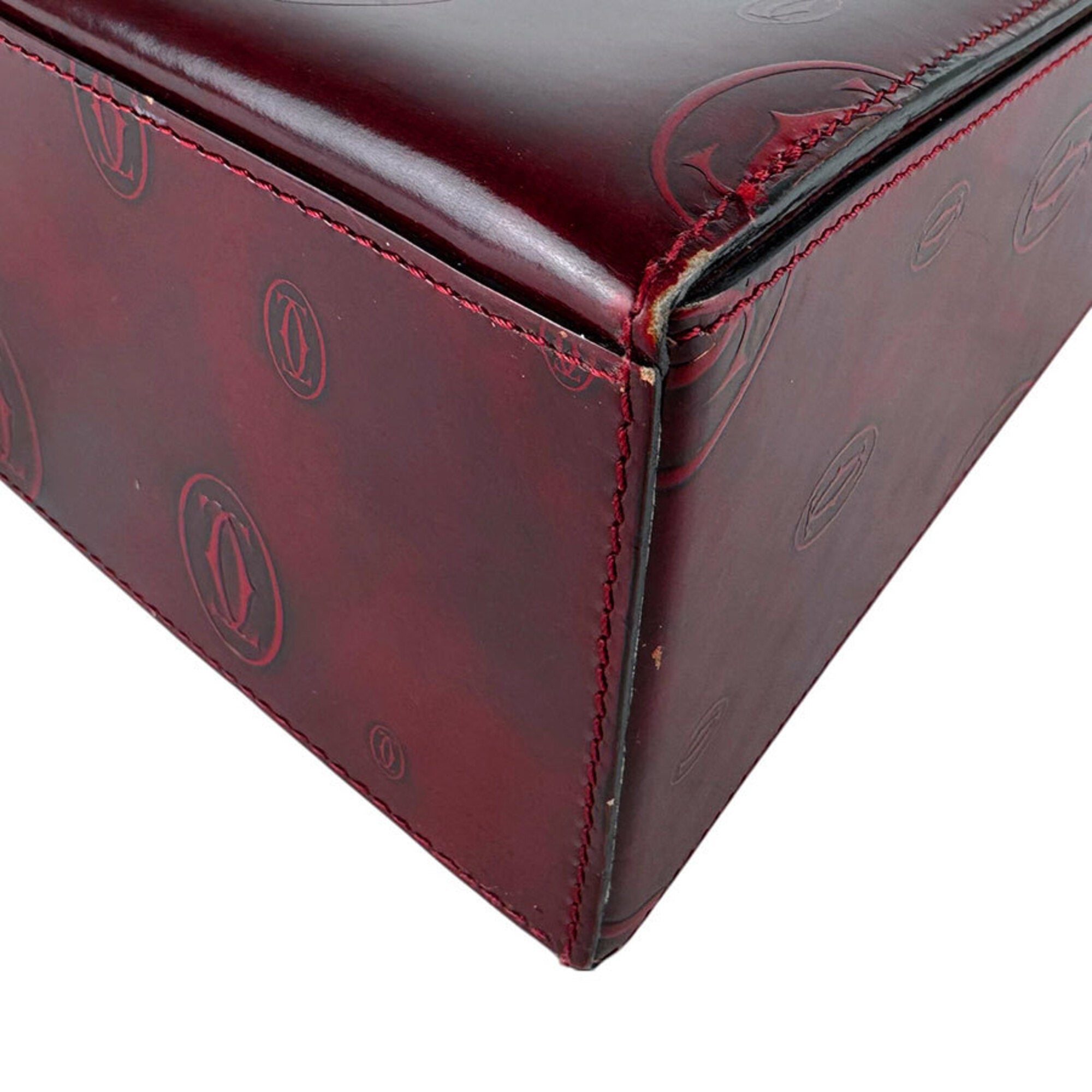 Cartier Bordeaux Leather Handbag (Pre-Owned)
