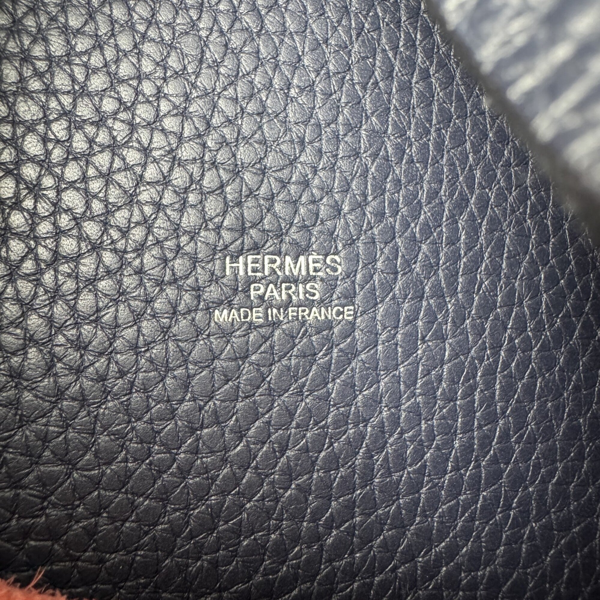 Hermes Blue Nuit Taurillon Clemence Leather Handbag (Pre-Owned)