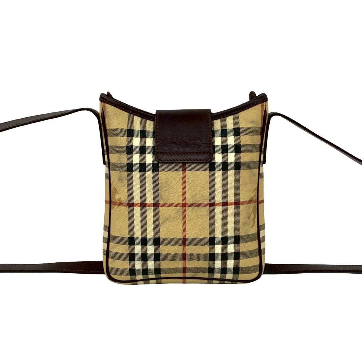 Burberry Beige Brown Leather Pvc Pochette Shoulder Bag (Pre-Owned)
