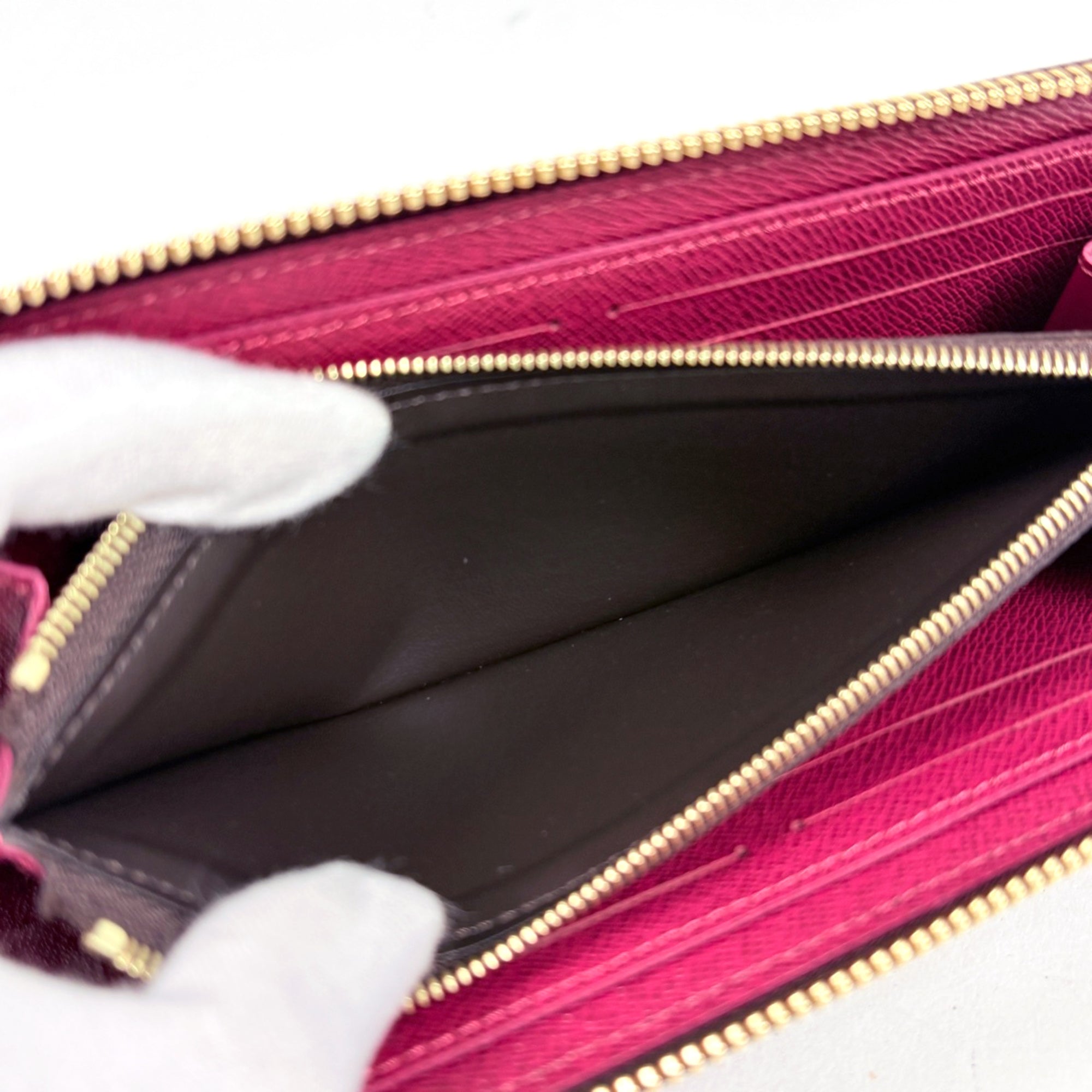 Louis Vuitton Bordeaux Brown Fuchsia Monogram Monogram Long Bill Wallet (Bi-Fold) (Pre-Owned)