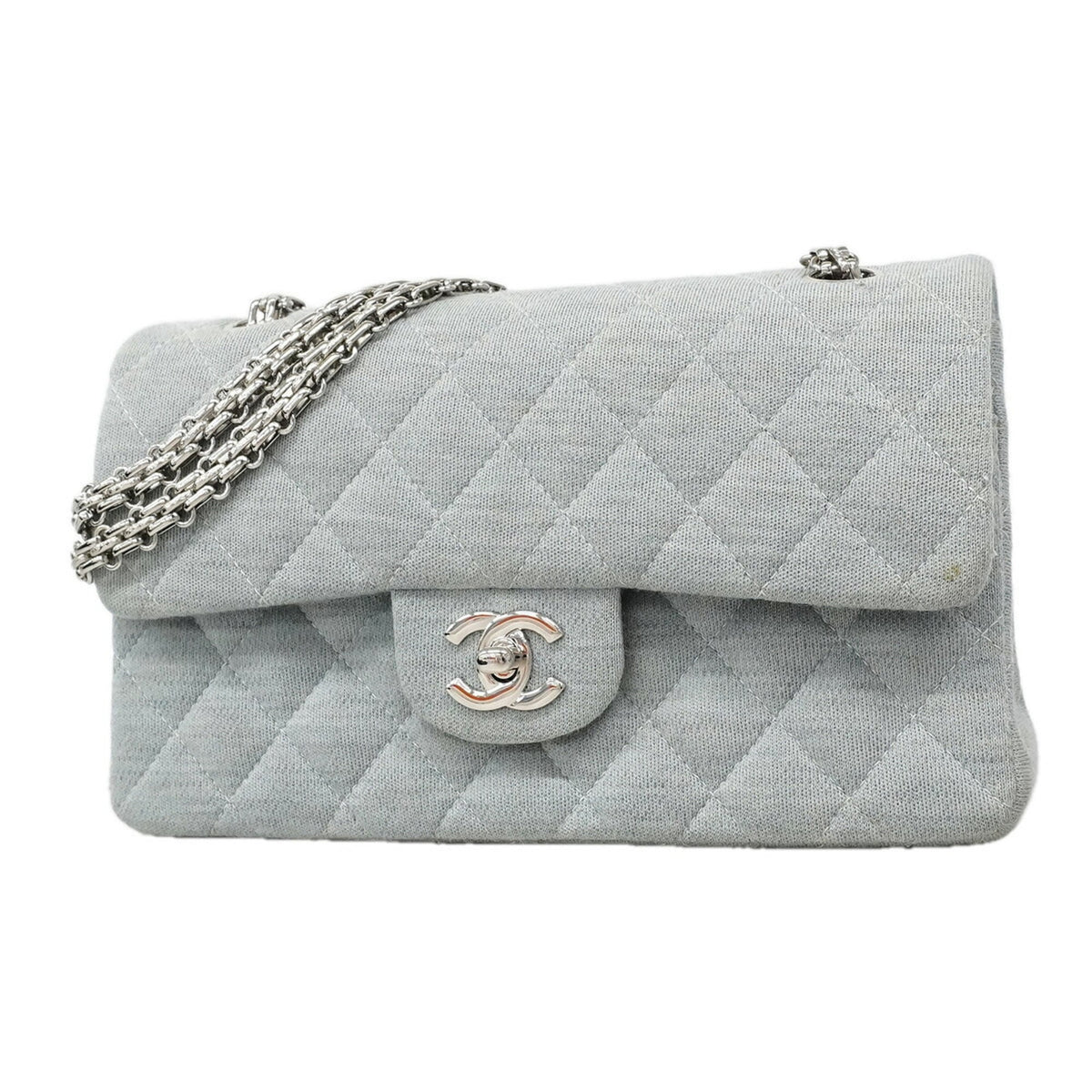 Chanel Blue Cotton Shoulder Bag (Pre-Owned)