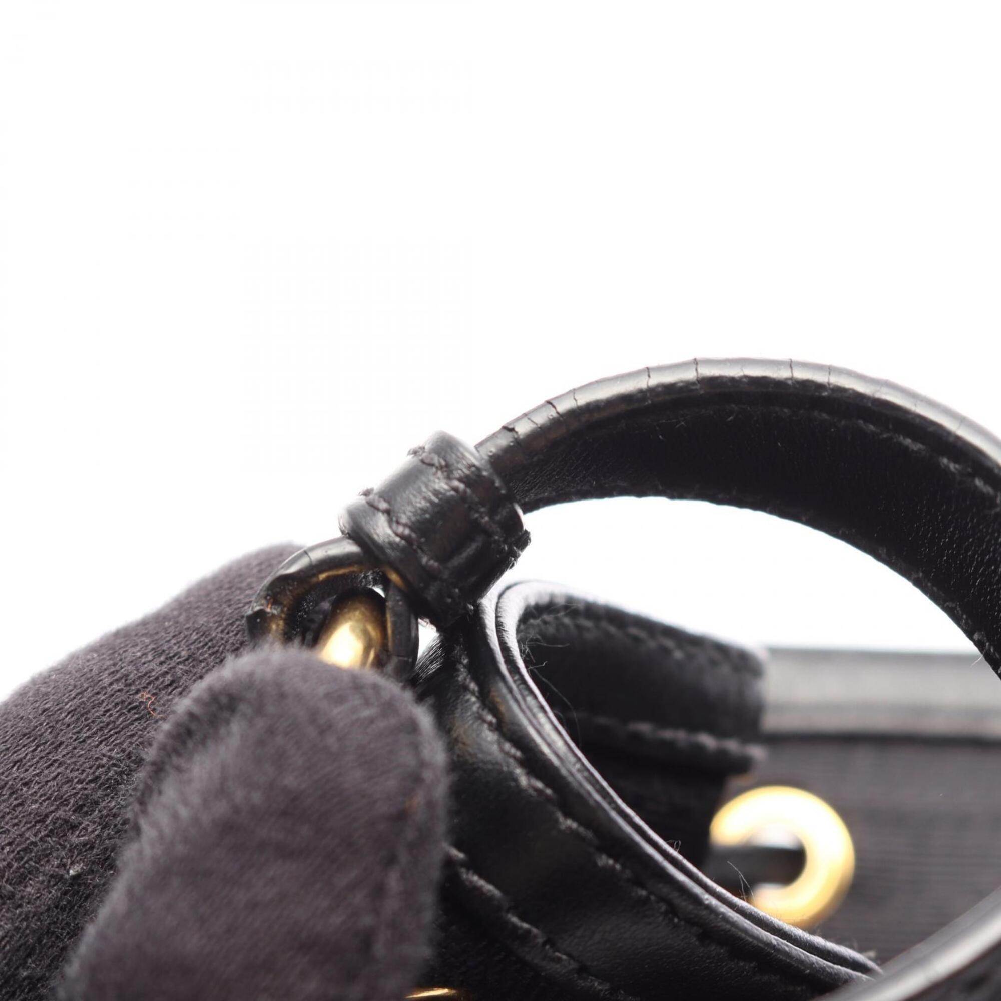 Prada Black Canvas Leather Handbag (Pre-Owned)