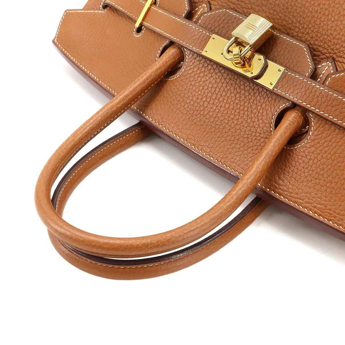 Hermes Birkin Gold Taurillon Clemence Leather Handbag (Pre-Owned)