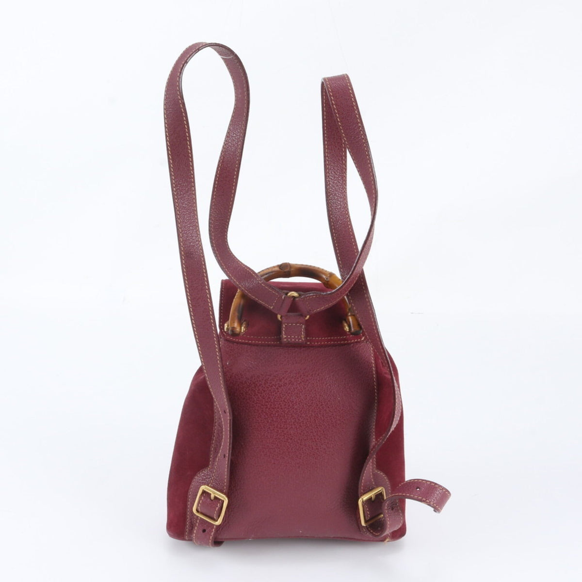 Gucci Bordeaux Leather Backpack (Pre-Owned)