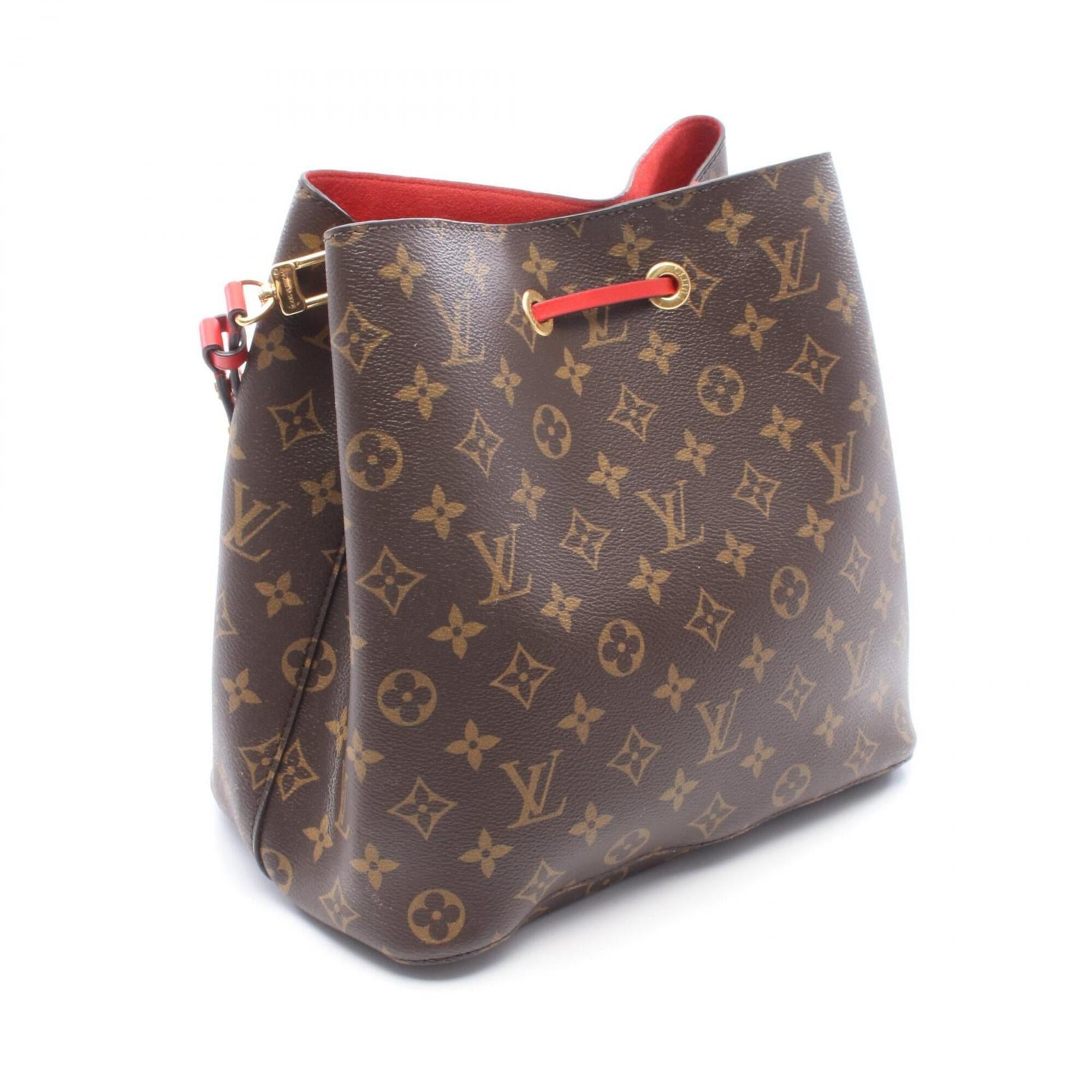 Louis Vuitton Brown Coquelicots Monogram Red Color Monogram Leather Handbag Shoulder Bag (Pre-Owned)