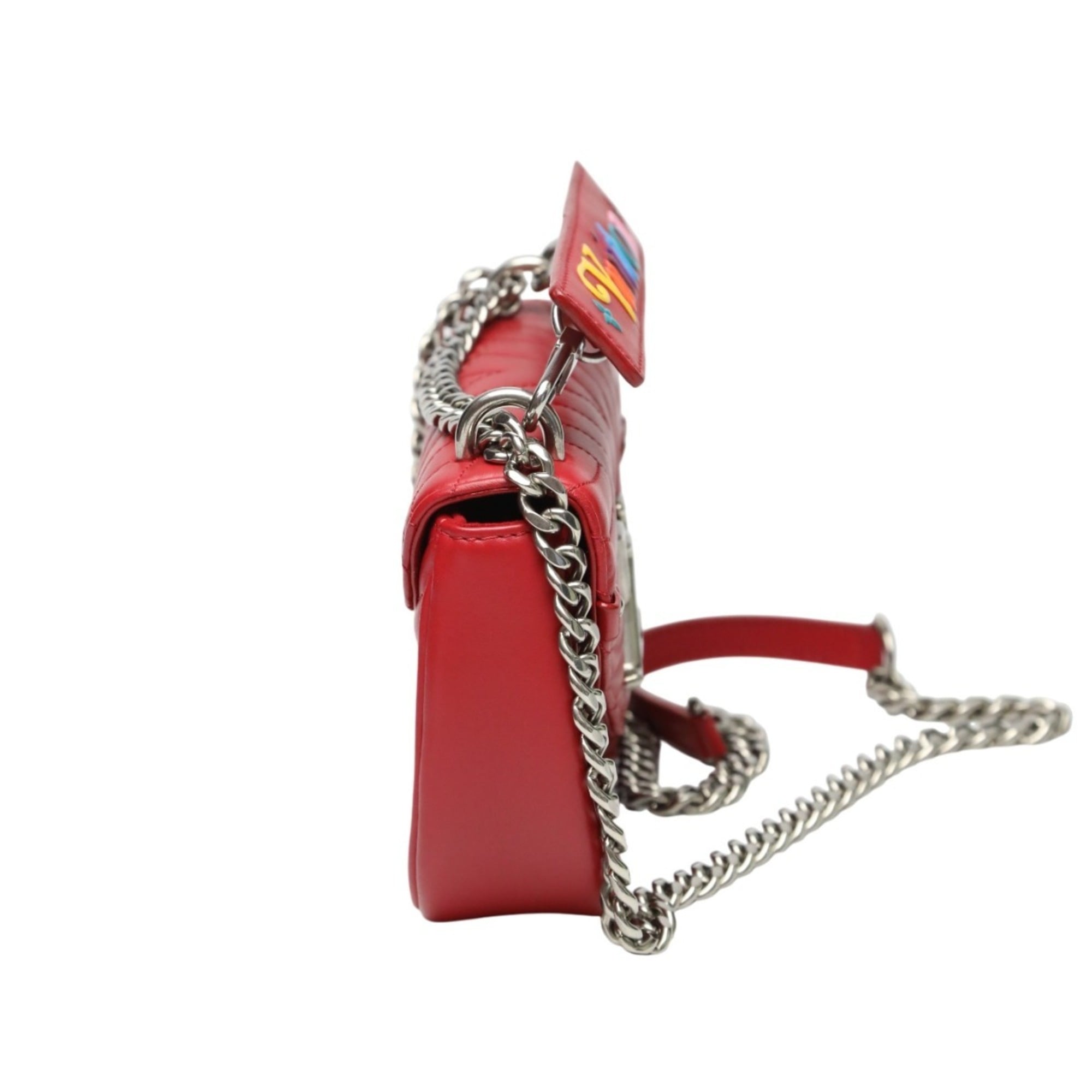 Louis Vuitton Red Color Leather Shoulder Bag (Pre-Owned)
