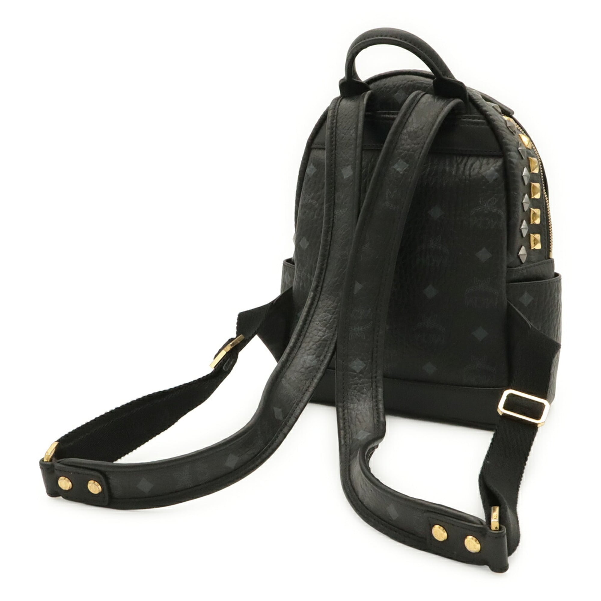 Mcm Visetos Black Gray Coated Canvas Pvc Leather Backpack (Pre-Owned)