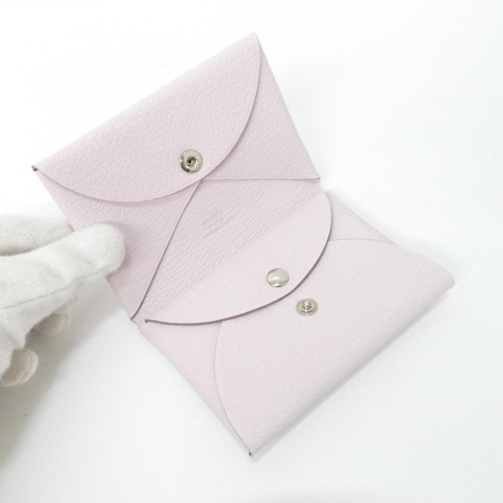 Hermes Light Pink Chevre Leather Coin Purse/Coin Case (Pre-Owned)