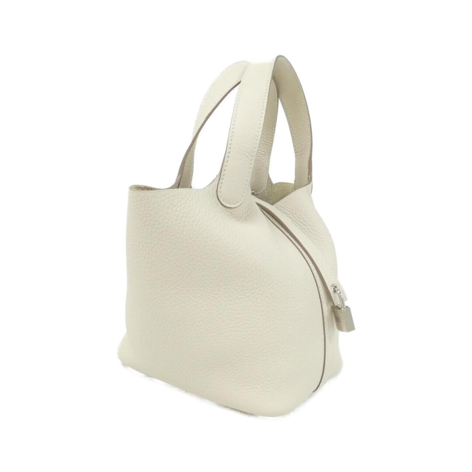 Hermes Cream White Taurillon Clemence Leather Handbag (Pre-Owned)