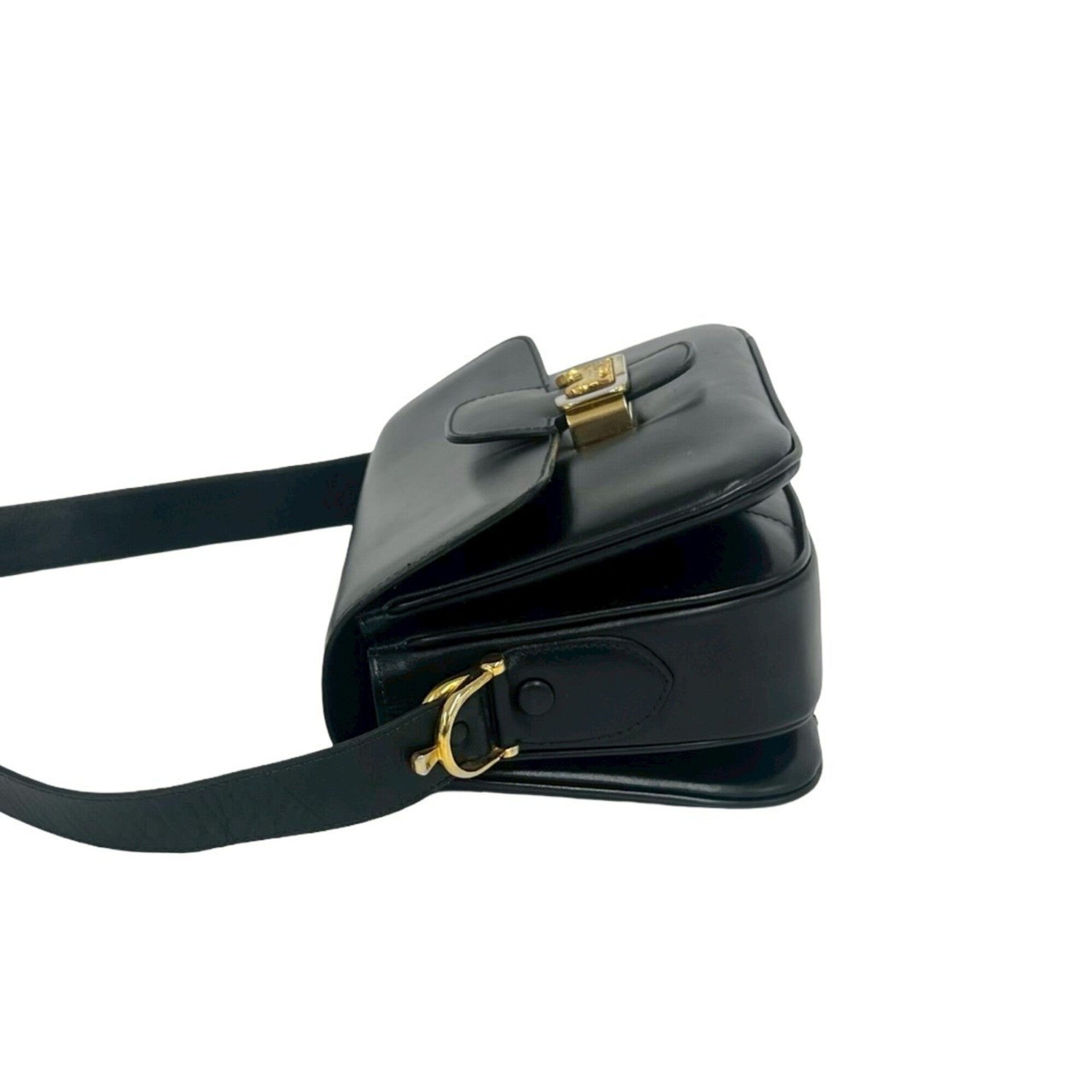 Celine Black Leather Pochette Shoulder Bag (Pre-Owned)