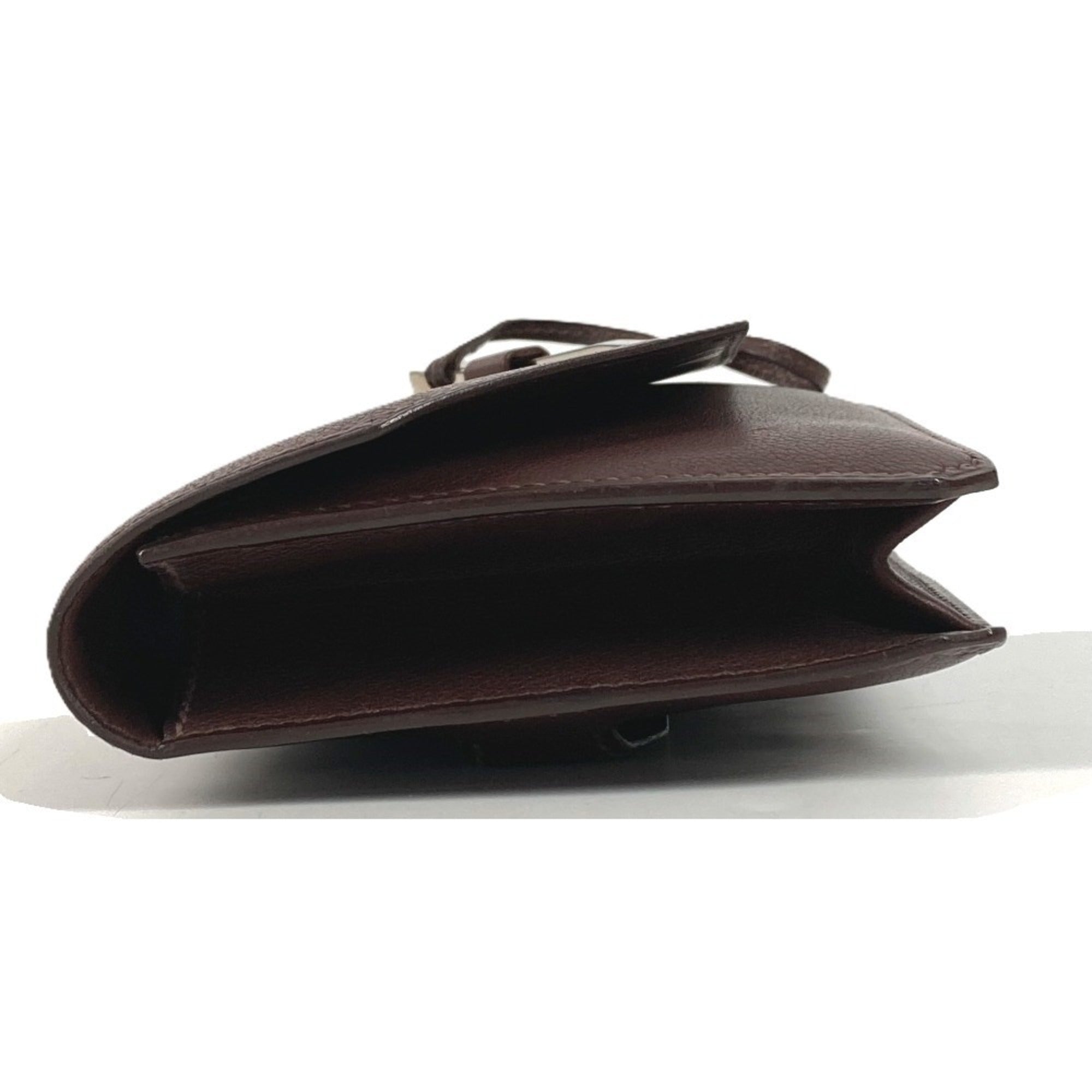 Hermes Brown Leather Clutch Bag Handbag Pouch (Pre-Owned)