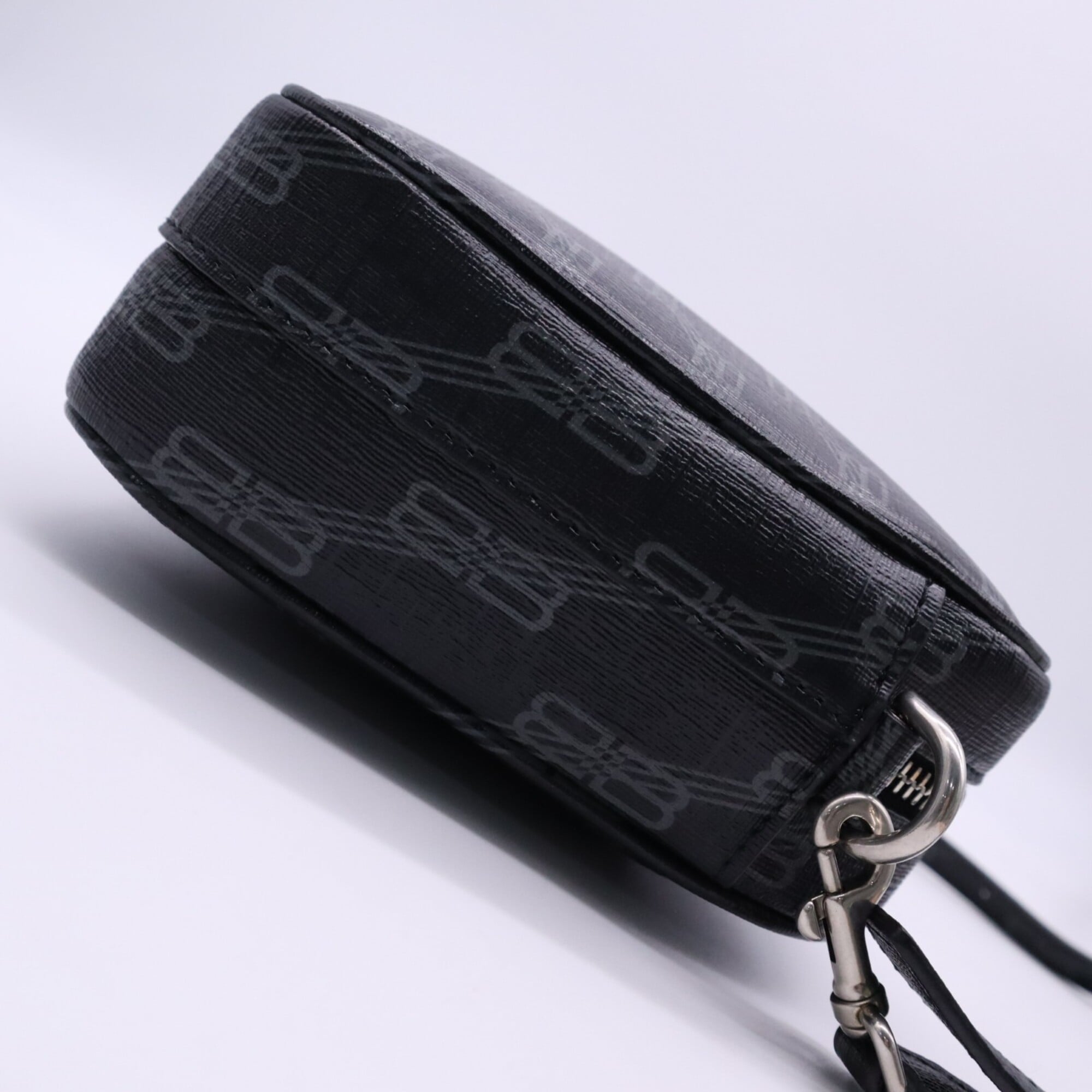 Balenciaga Black Gray Coated Canvas Shoulder Bag (Pre-Owned)