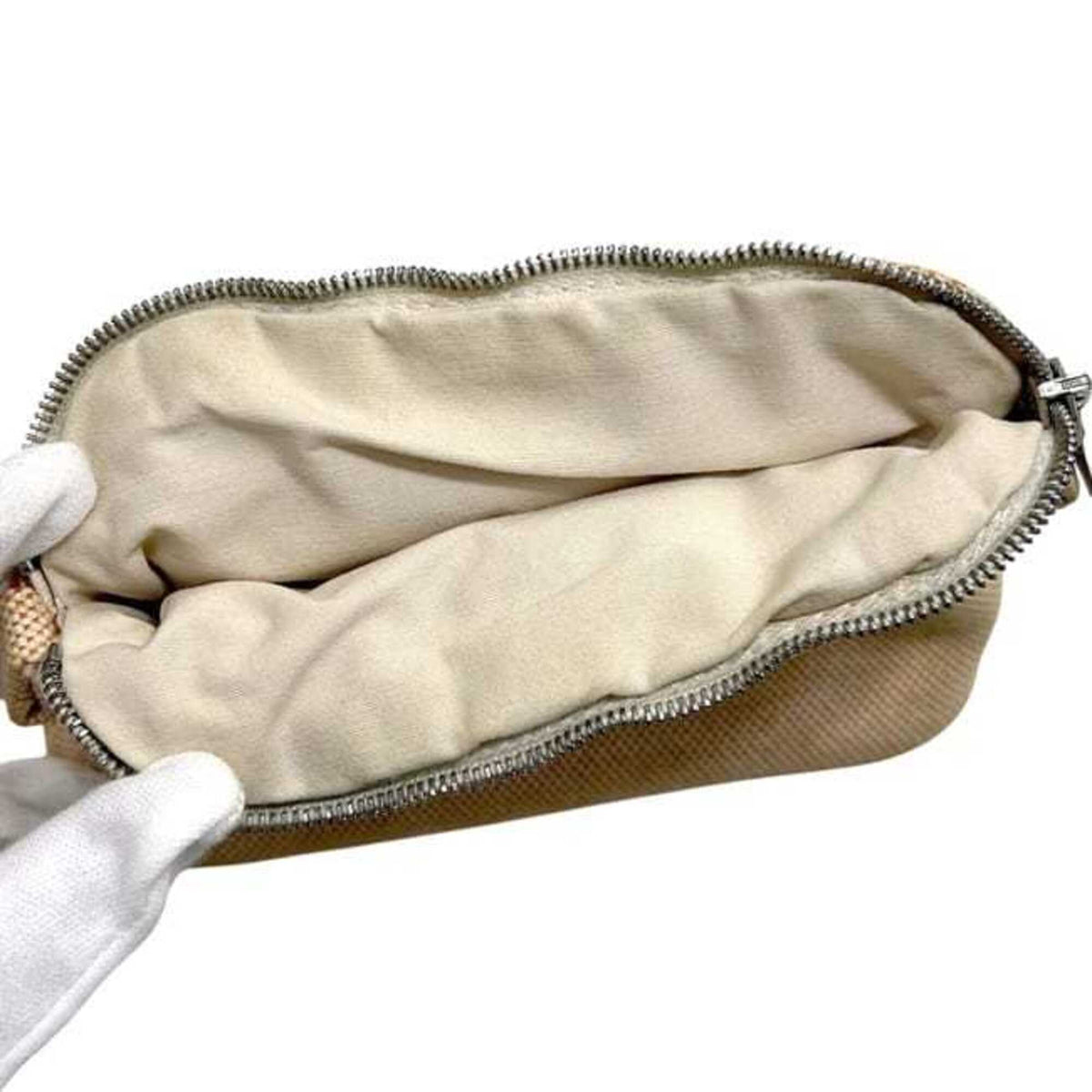 Hermes Beige Toile H Pouch (Pre-Owned)