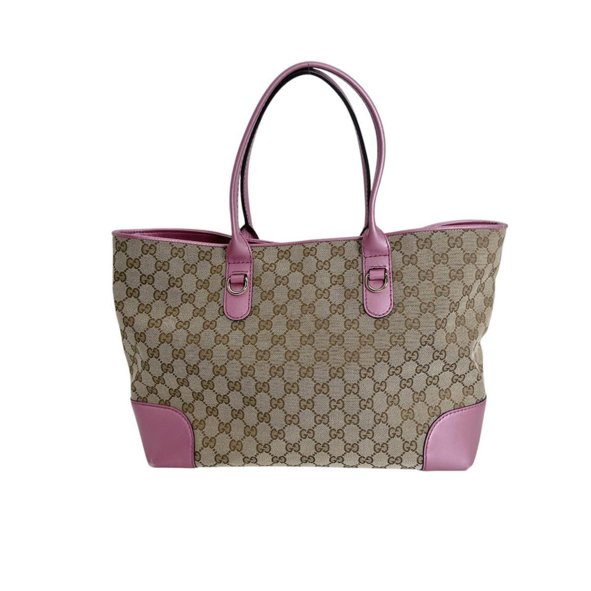 Gucci Brown Pink Gg Canvas Tote Bag (Pre-Owned)