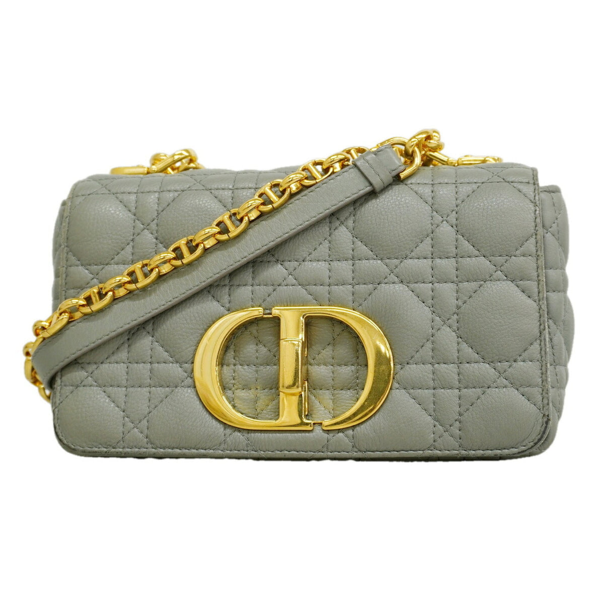 Christian Dior Gray Leather Shoulder Bag (Pre-Owned)